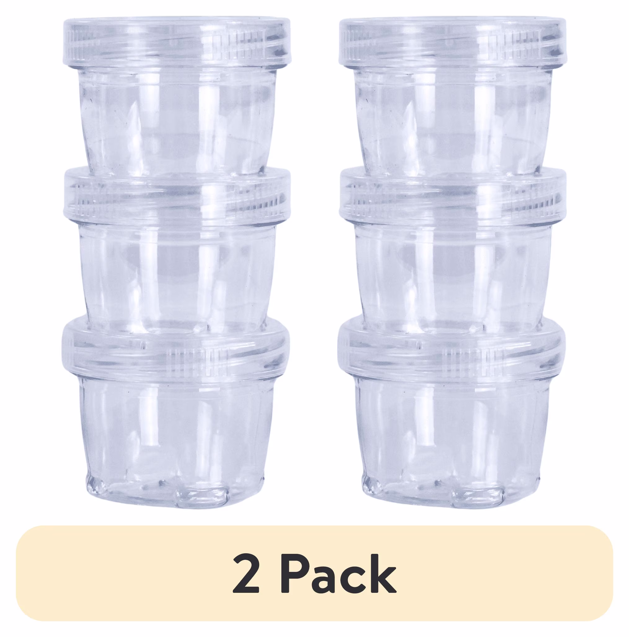 Everything Mary Round Stackable Crafting Containers, 3 Piece Plastic Clear Set