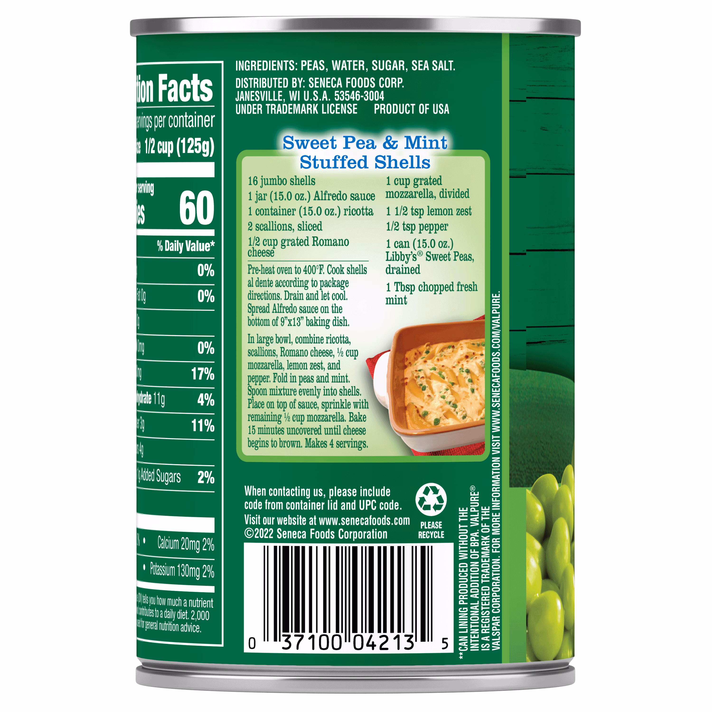(24 pack) Libby's Kosher Sweet Green Peas, 15 Oz