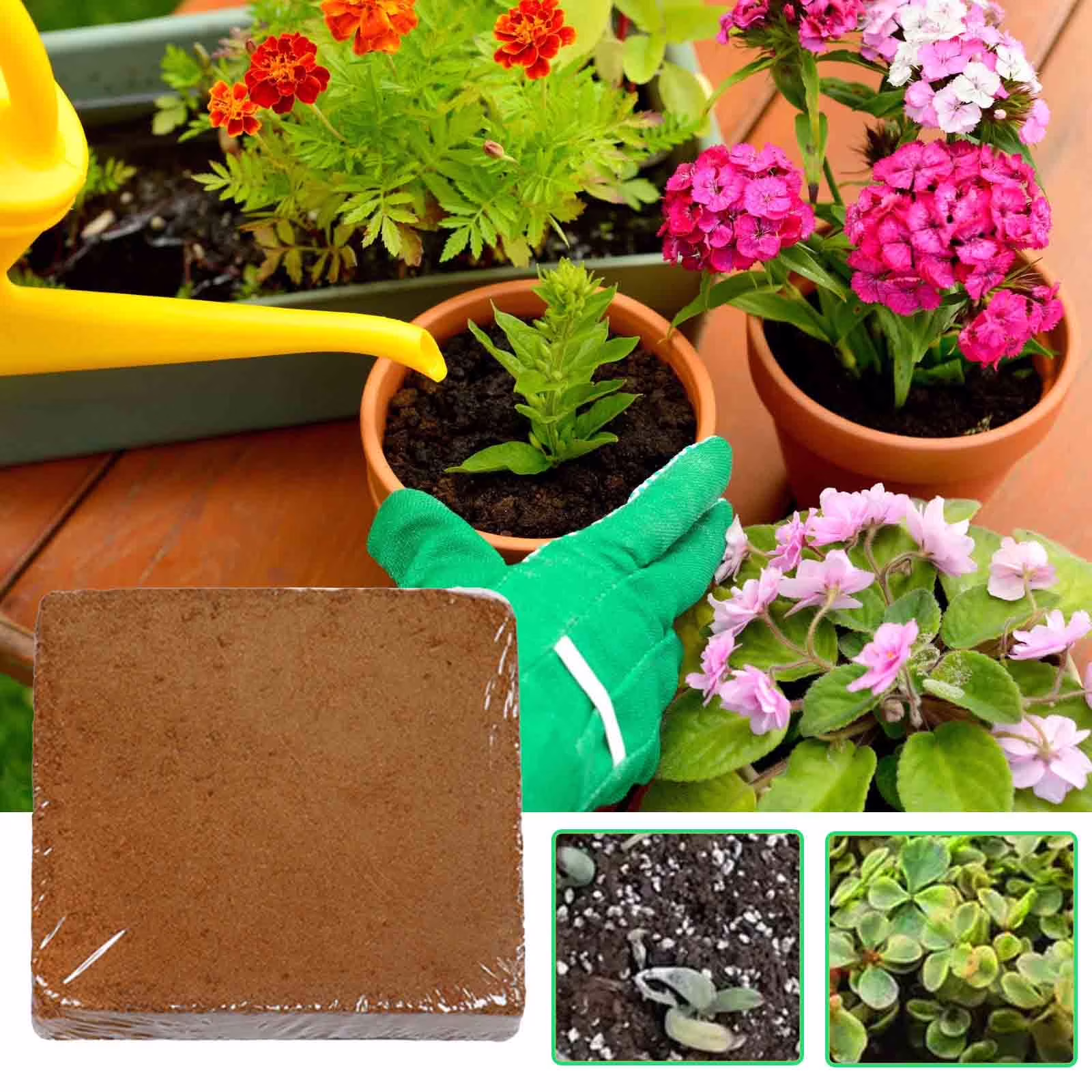 HongHeng Clearance Under $2.00 Plant Coir Fiber Bricks Plant Cultivation Growing Nutrient Dirt Potting Grass Flower Fertilizer
