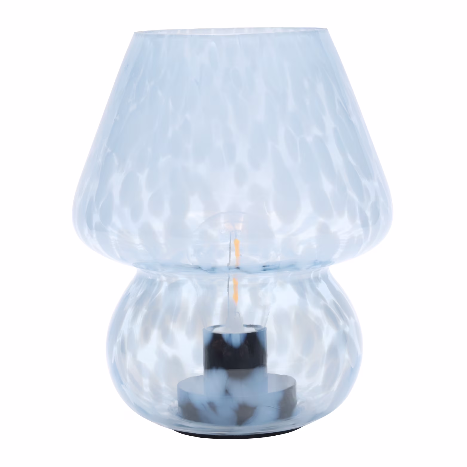 Urban Shop Lámpara de Mesa de Hongos de Vidrio Azul Carey de 8