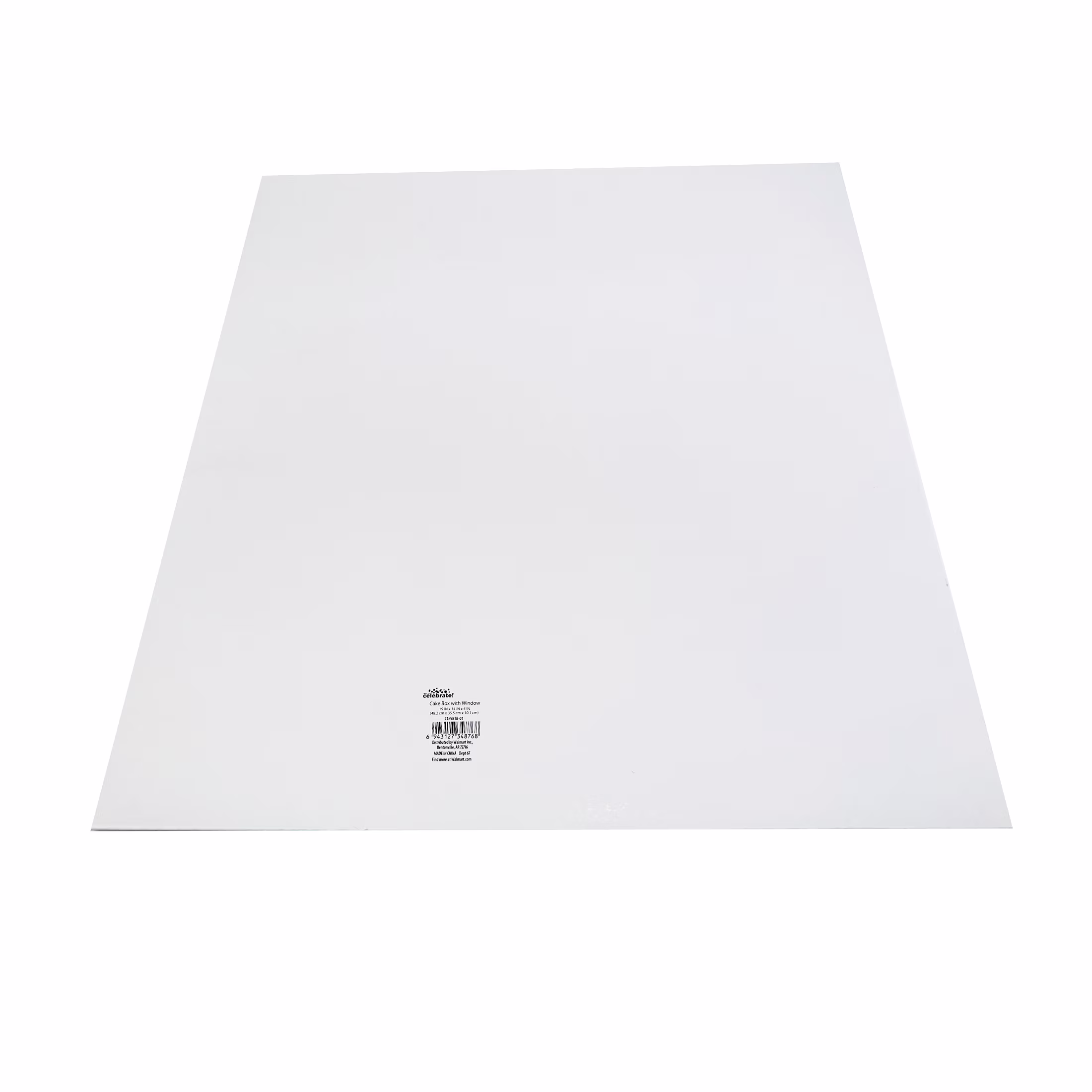 Way To Celebrate Cake Box with Window, White, 19 in x 14 in x 4 in, 1 Piece