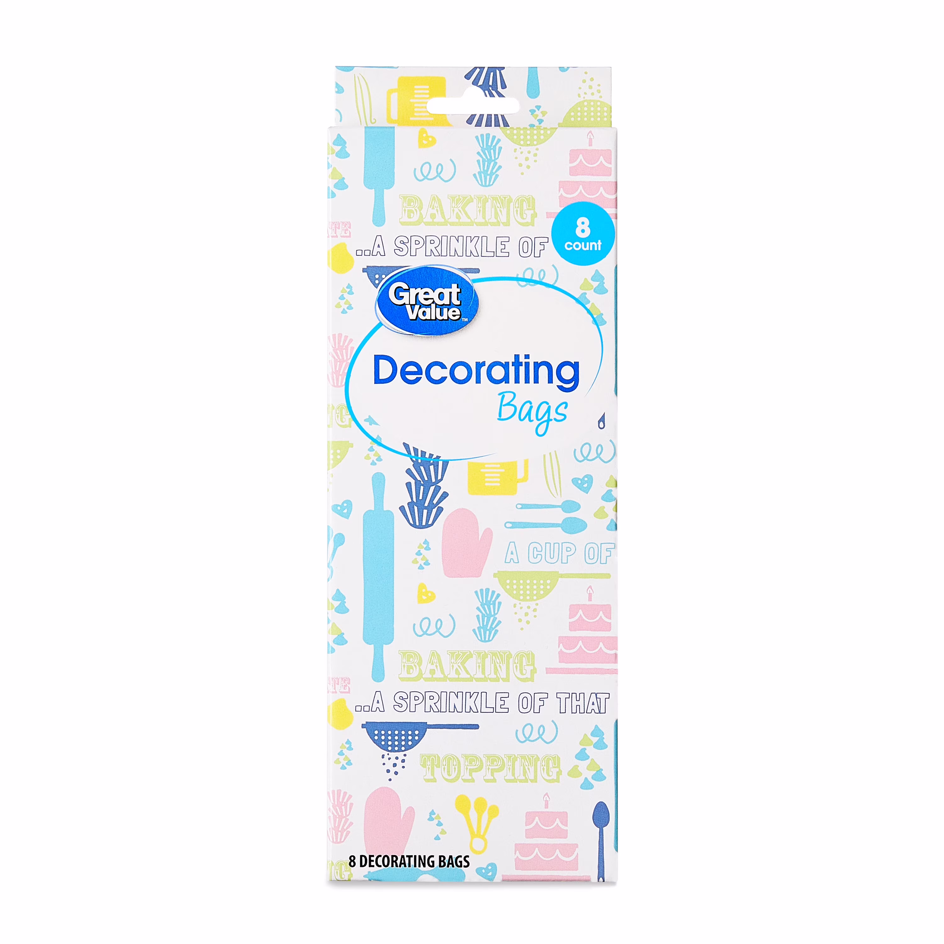 (4 pack) Great Value Disposable Decorating Bags, 8 Count