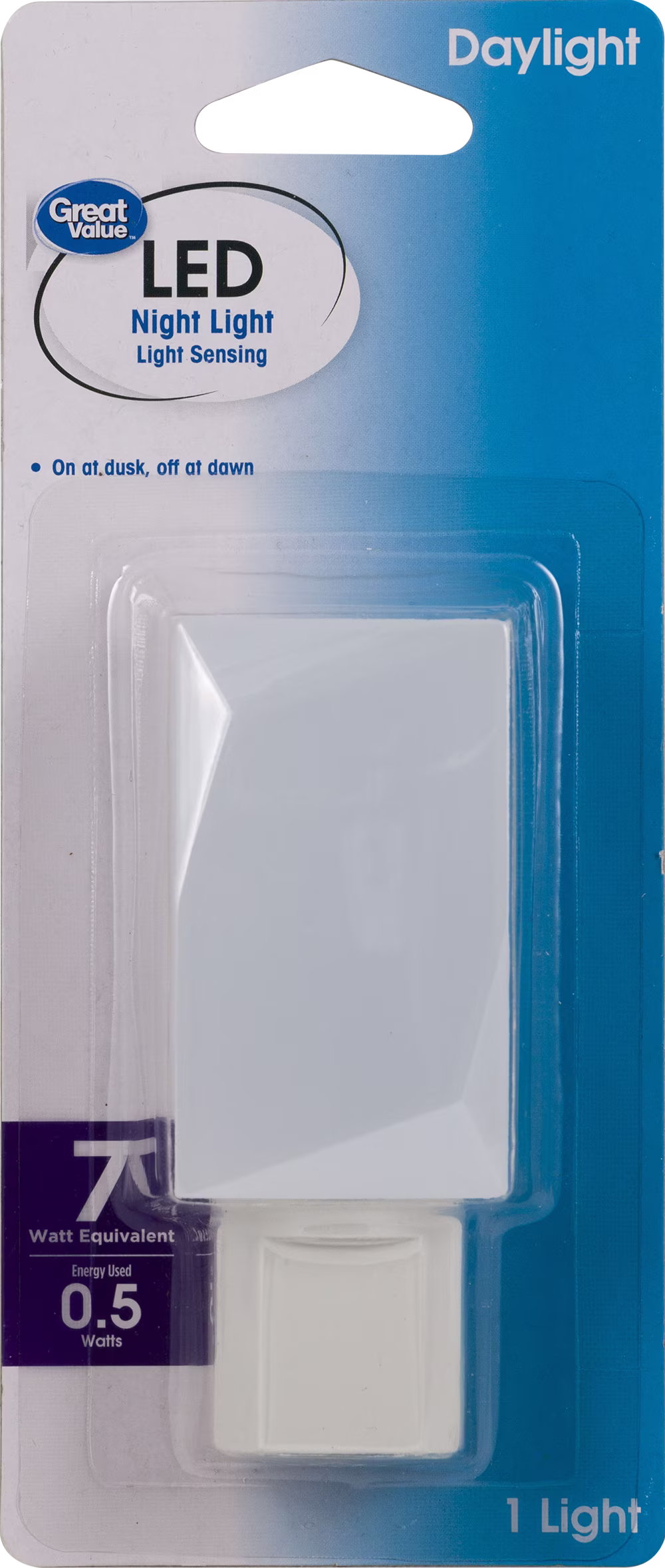 (3 pack) Great Value Plug-in LED Night Light, Light Sensing, Daylight, 6 in, 2.83 in, Adult