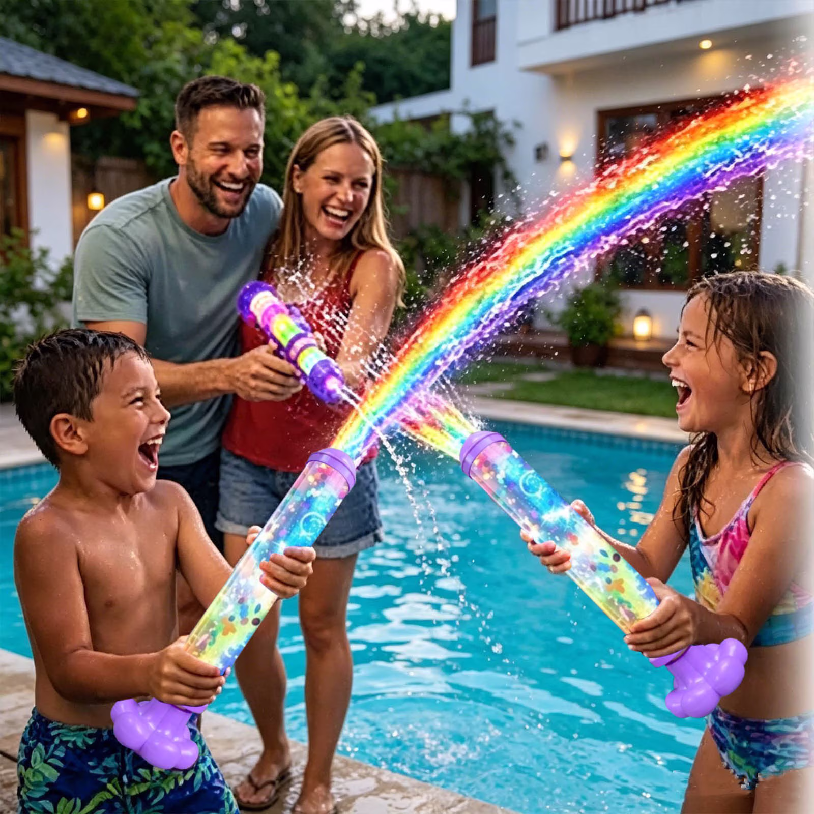 Glowing Rainbow LED Water Blaster | Summer Fun that Pops Like Magic, Rainbow LED Water Gun (1PCS)