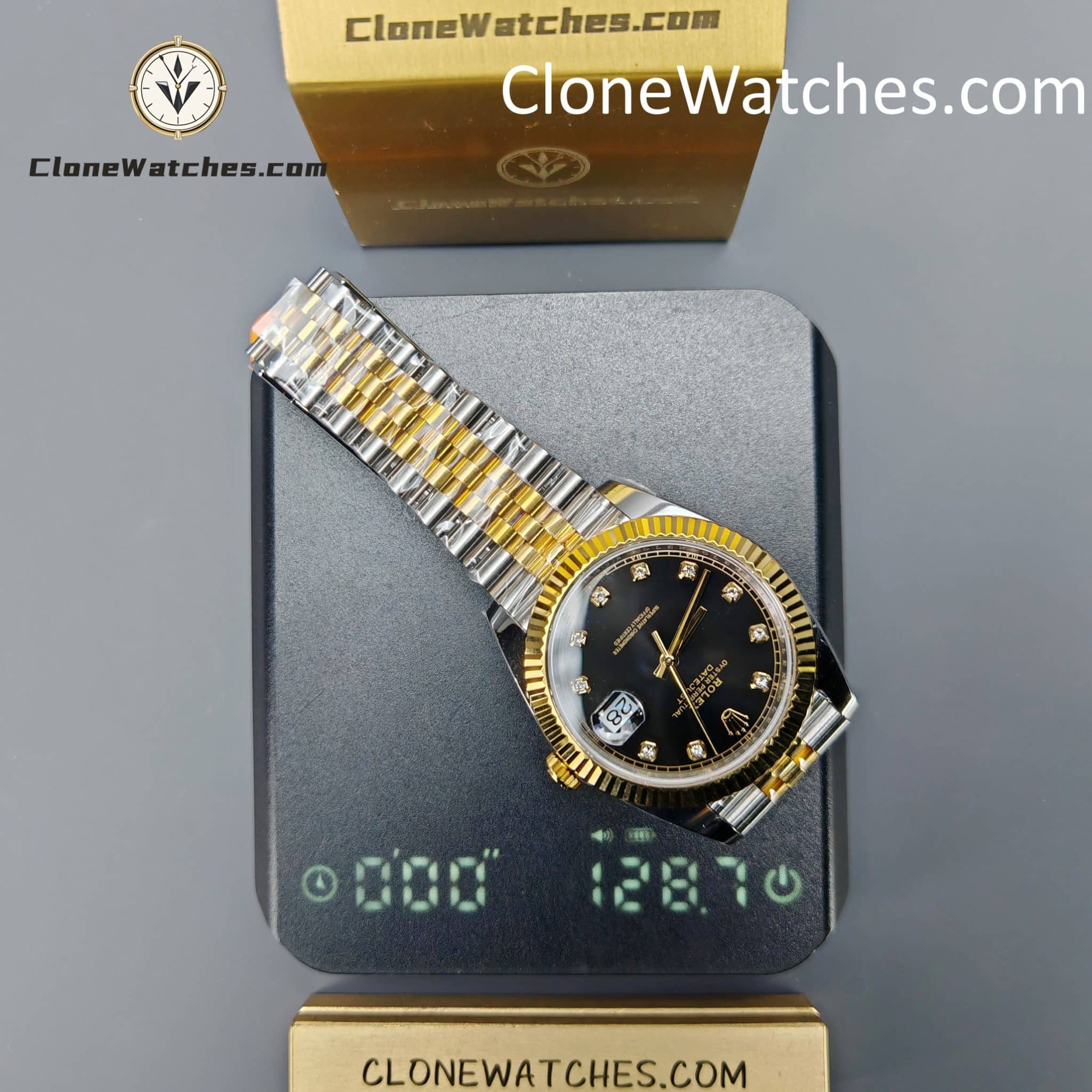 Rolex super replica watch 1:1 DateJust Black Diamond Dial m126333-0006 Jubilee 41MM 3235 movement