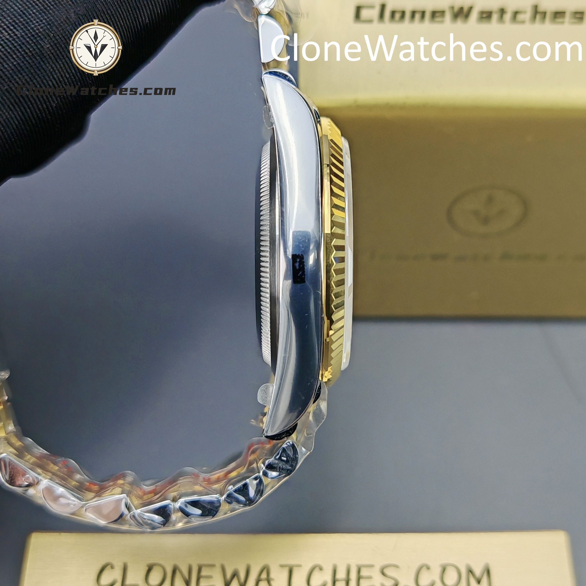 Rolex Super Clone Watches 1:1 DateJust Gold Diamond Dial m126233-0017 Jubilee 36MM 3235 Movement
