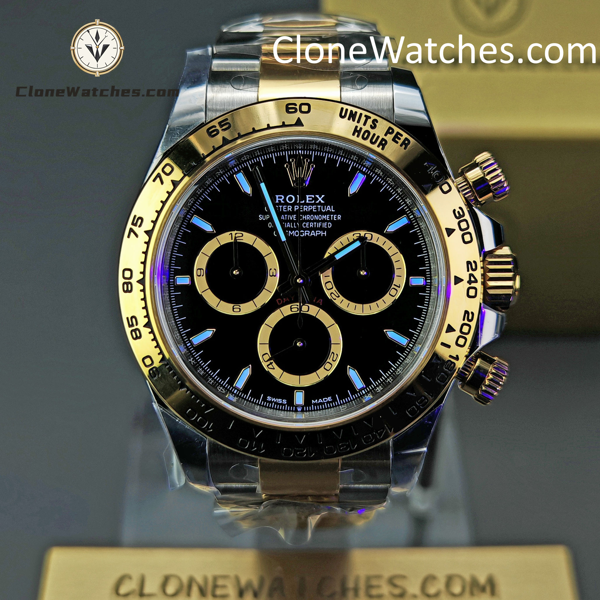 Rolex Super Clone Watches 1:1 Daytona 18k Gold Black Dial M126503-0003 4131 Movement
