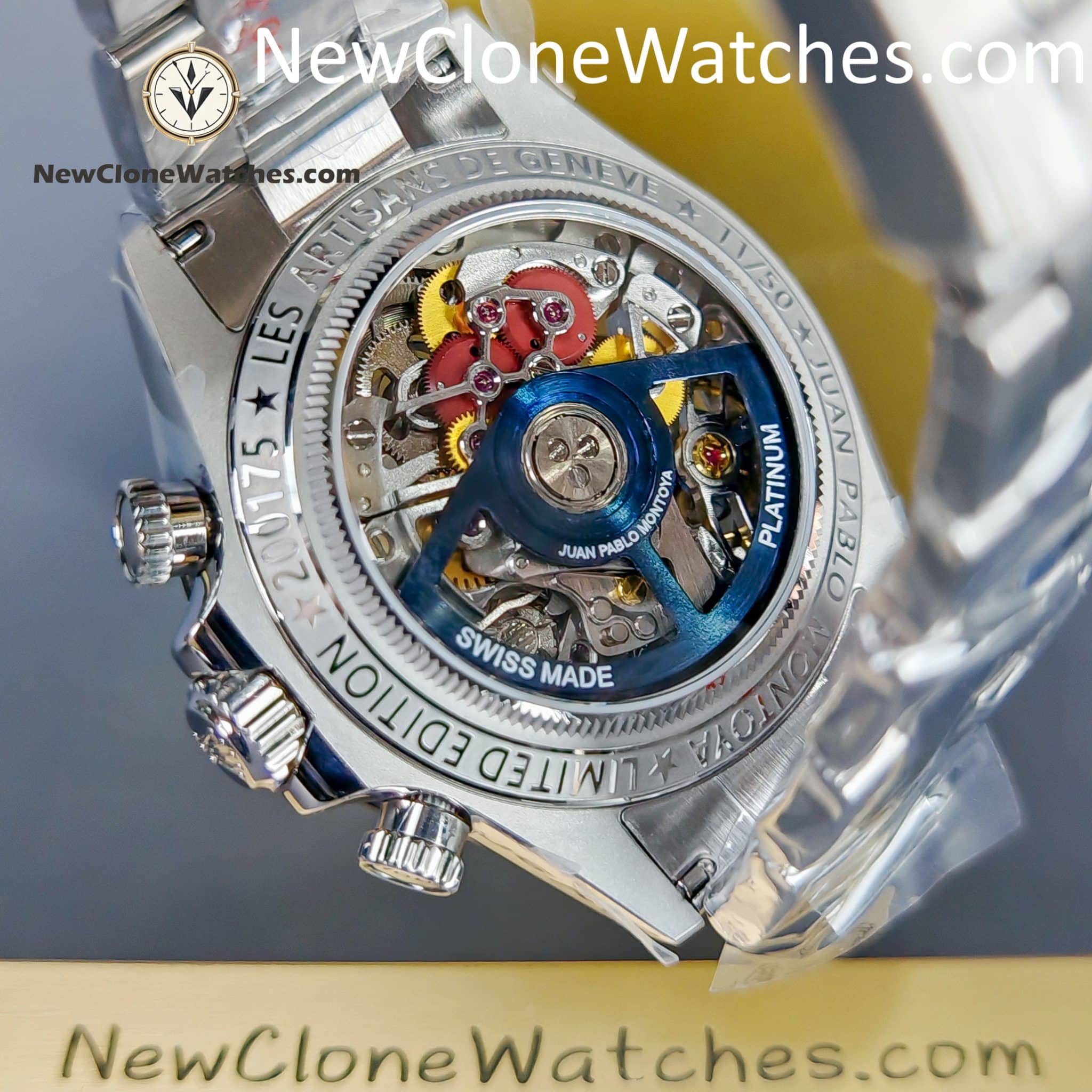 Modified Super Clone Watches 1:1 Sonic Rolex Daytona Skeleton Dial 4130 Movement