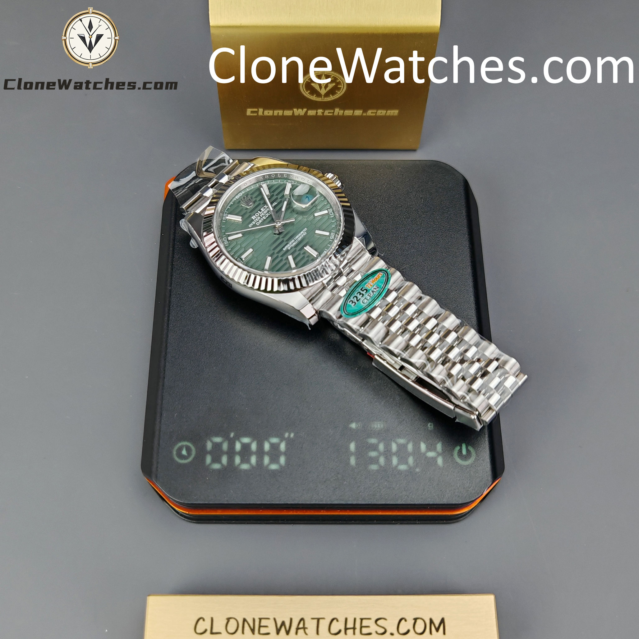 Rolex Super Clone Watch 1:1 DateJust Water Ripple Green Dial m126334-0030 Jubilee 41MM 3235 Movement