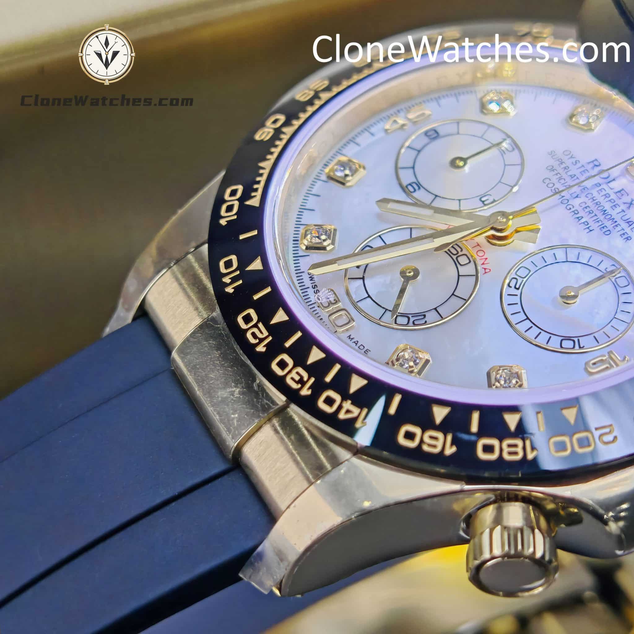 Rolex Super Clone Watches 1:1 Daytona 18K Gold White Dial m116518In-0045 4130 Movement