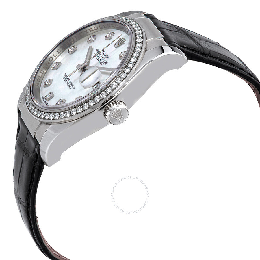 Rolex Datejust Mother of Pearl Dial Automatic Leather Ladies Watch 116189MDL（Lifetime free warranty+90-days replacement service & Refund!.）