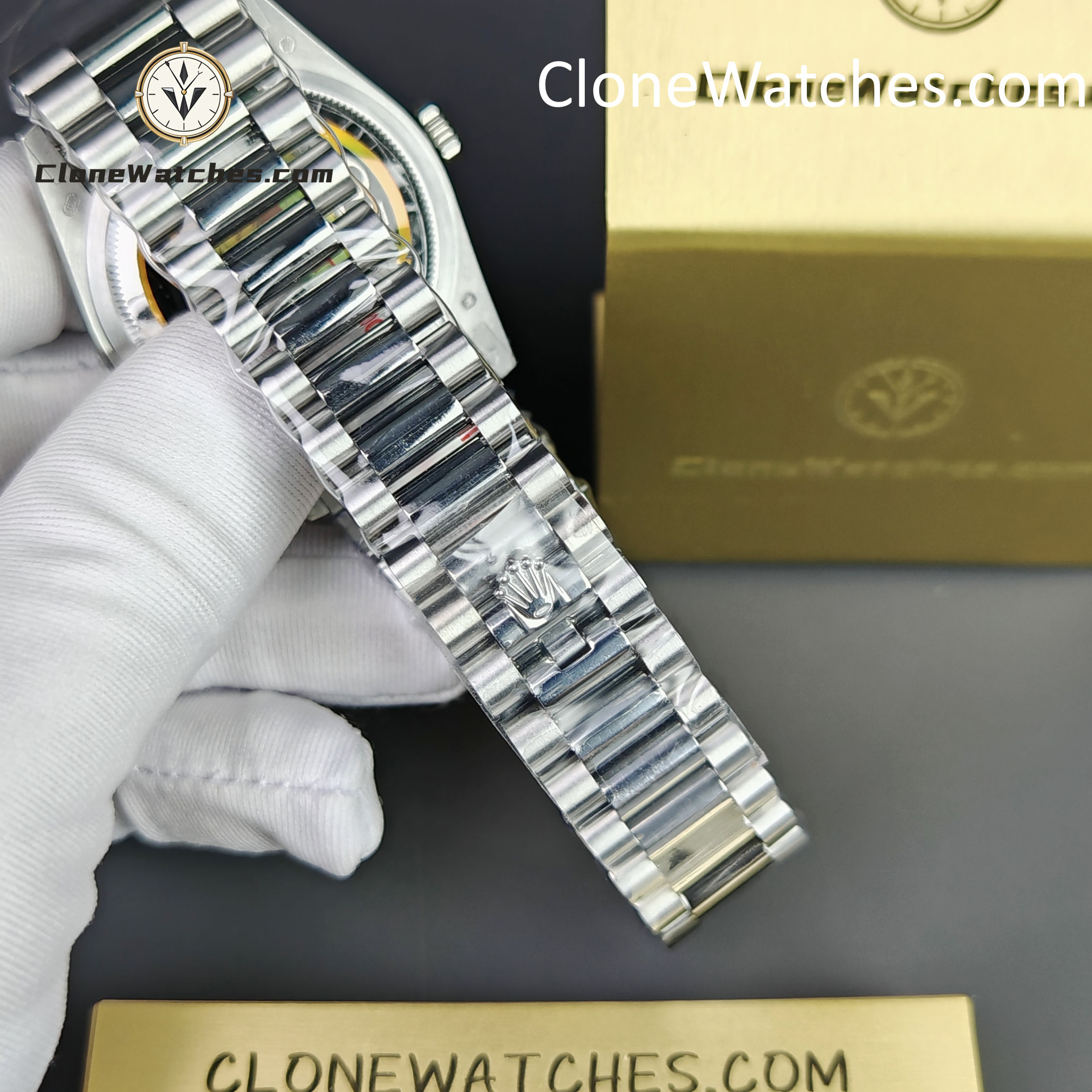 Rolex Super Clone Watches 1:1 Day Date Ice Blue Dial 36mm m128236-0009 3255 Movement