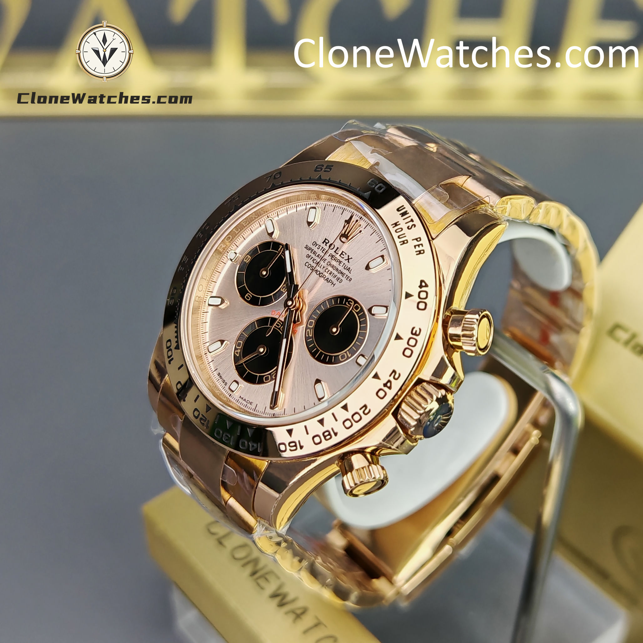Rolex Super Clone Watches 1:1 Daytona Sundust/Black Dial m116505-0016 4130 Movement