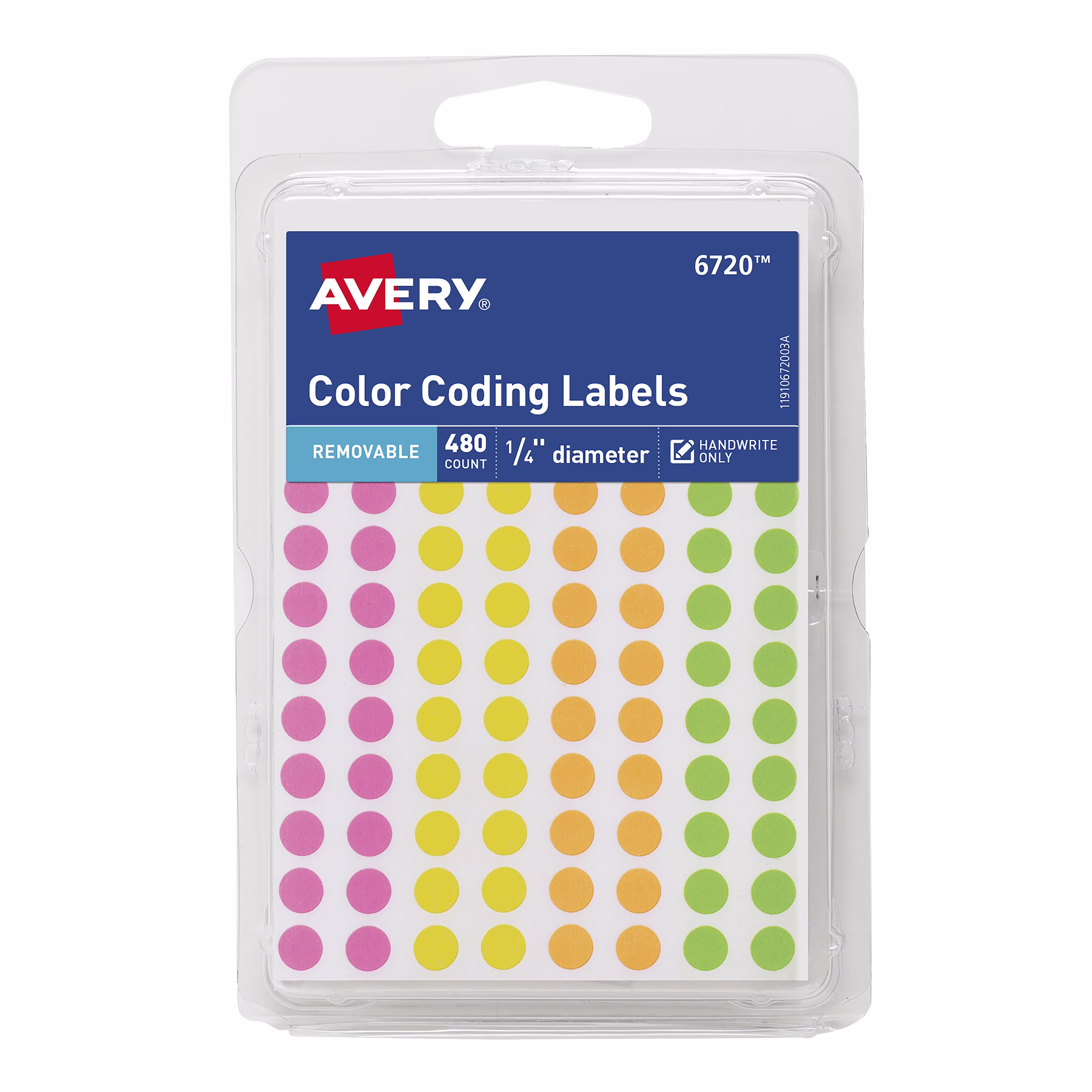 Avery Color Coding Labels, 1/4