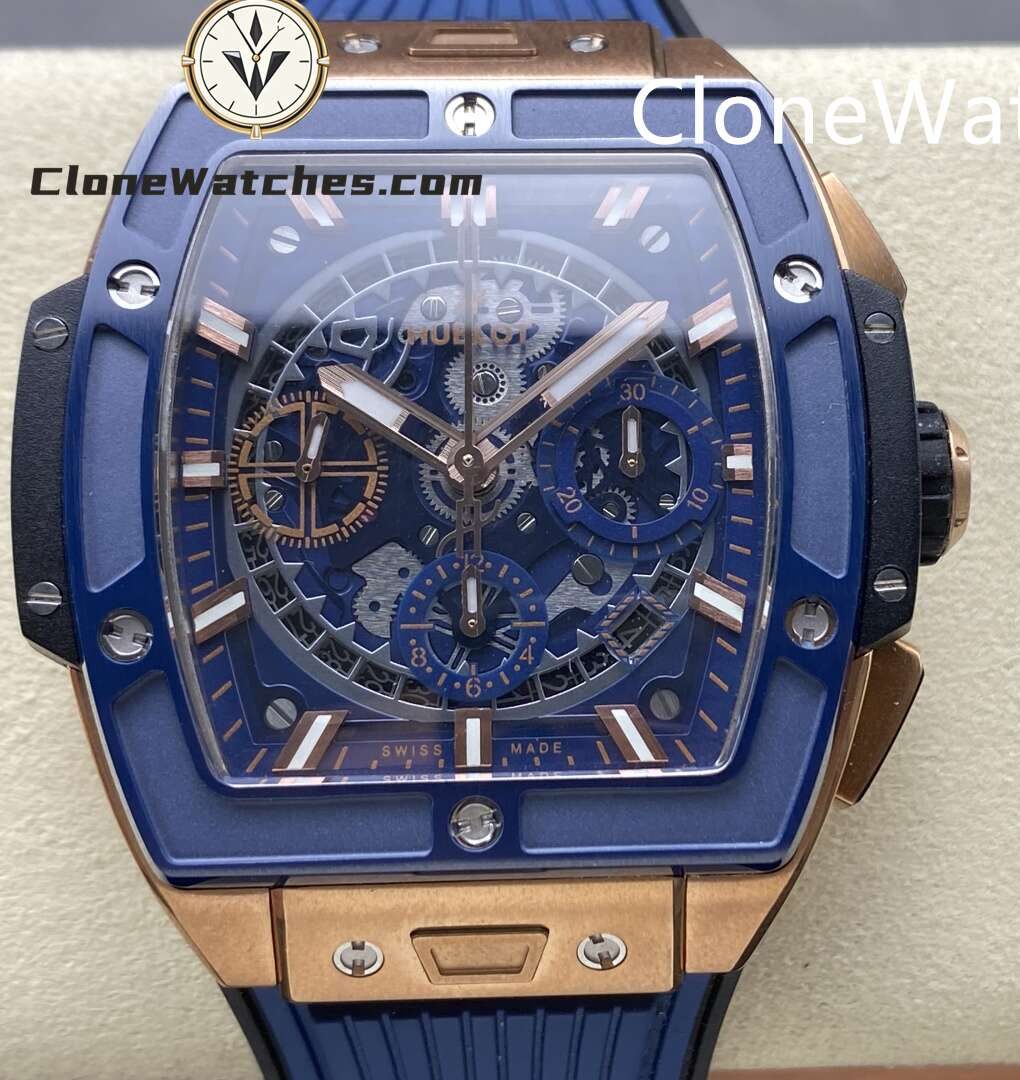 Hublot Super Clone Watches 1:1 Spirit of Big Bang King Gold Blue Ceramic 42MM 642.OL.7180.RX