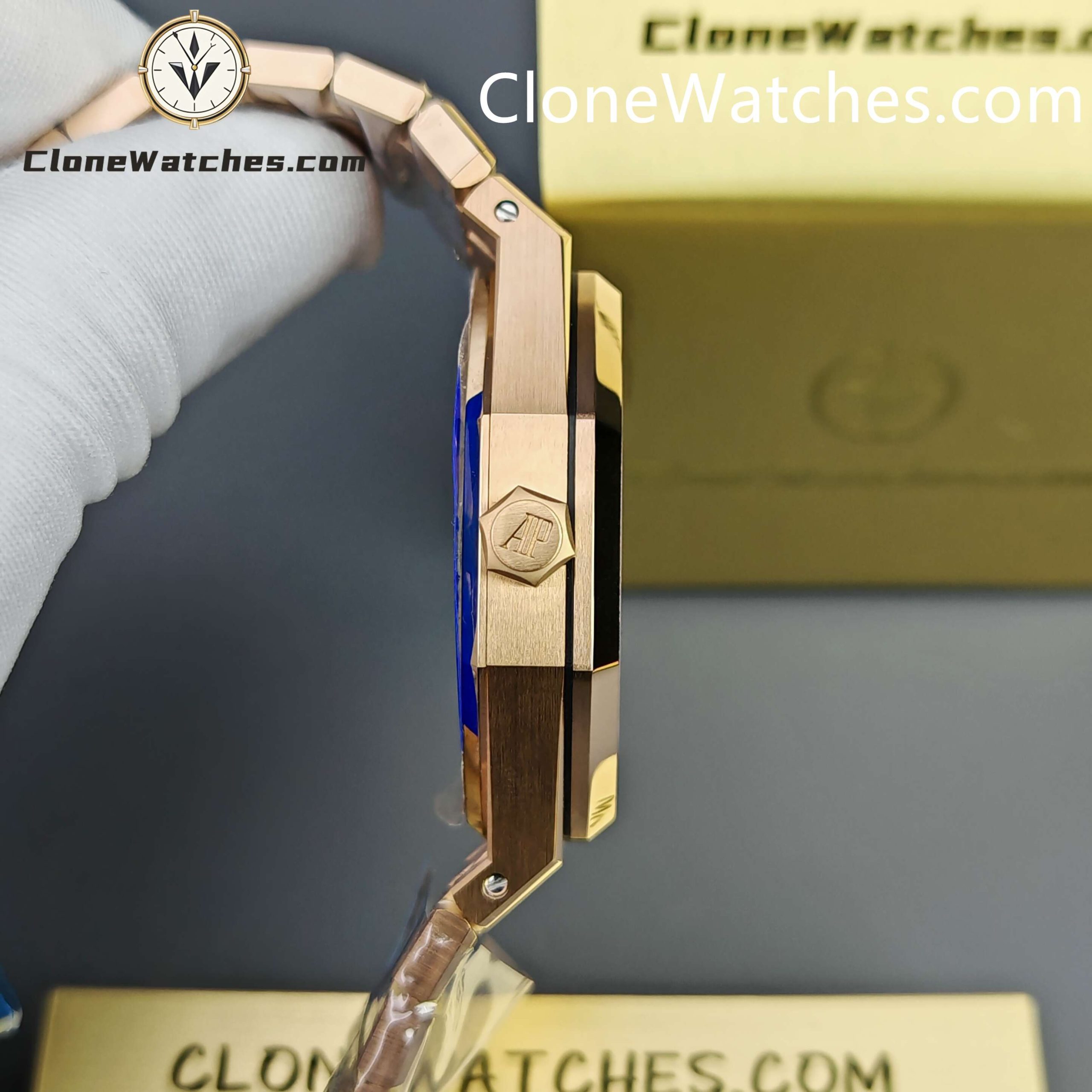 Audemars Piguet Super Clone Watches 1:1 Royal Oak 15510 Rose Gold Blue Dial 41MM