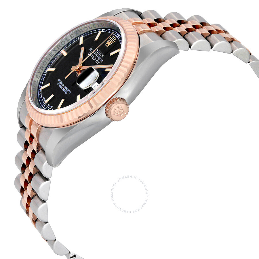Rolex Oyster Perpetual Datejust 36 Black Dial Stainless Steel and 18K Everose Gold Jubilee Bracelet Automatic Men s Watch 116231BKSJ（Lifetime free warranty+90-days replacement service & Refund!.）
