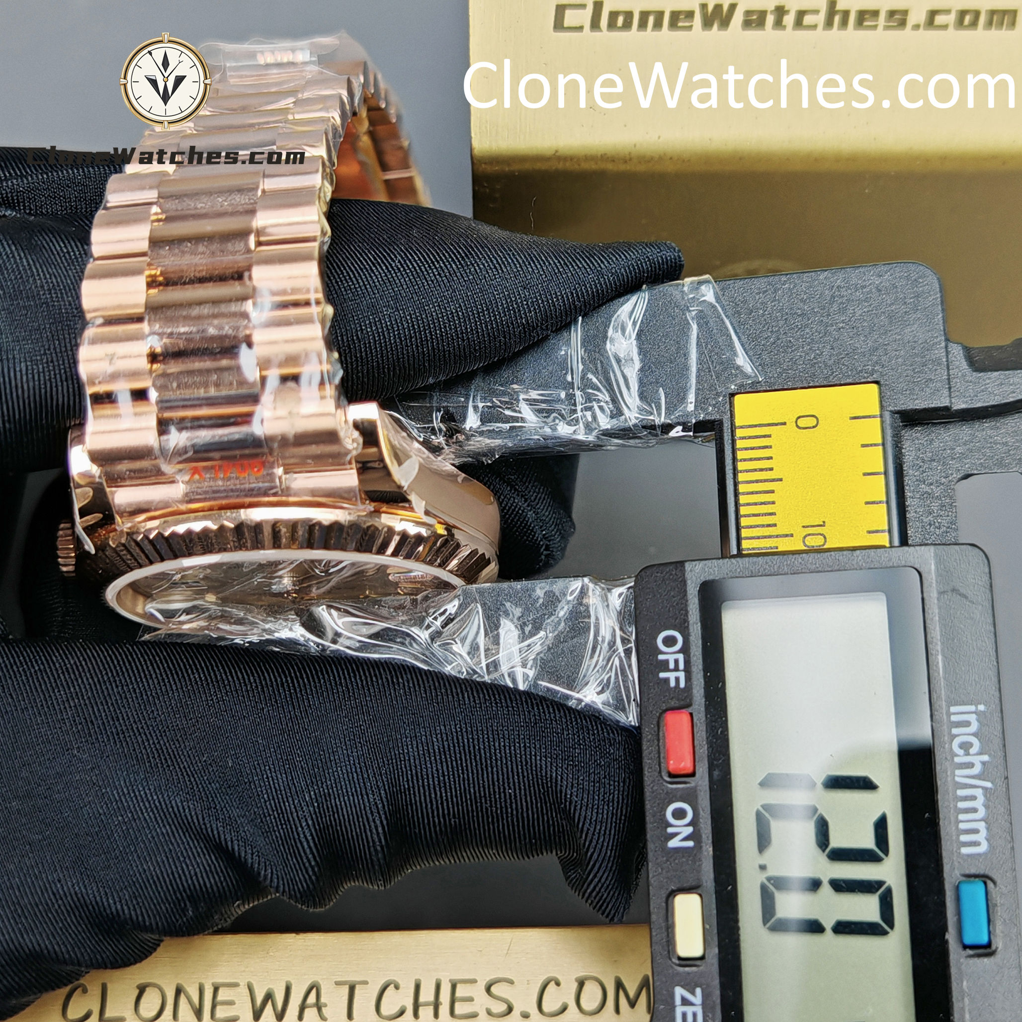 Rolex Super Clone Watches 1:1 Day Date Rose Gold Silver Dial 40mm m228235-0004 3255 Movement