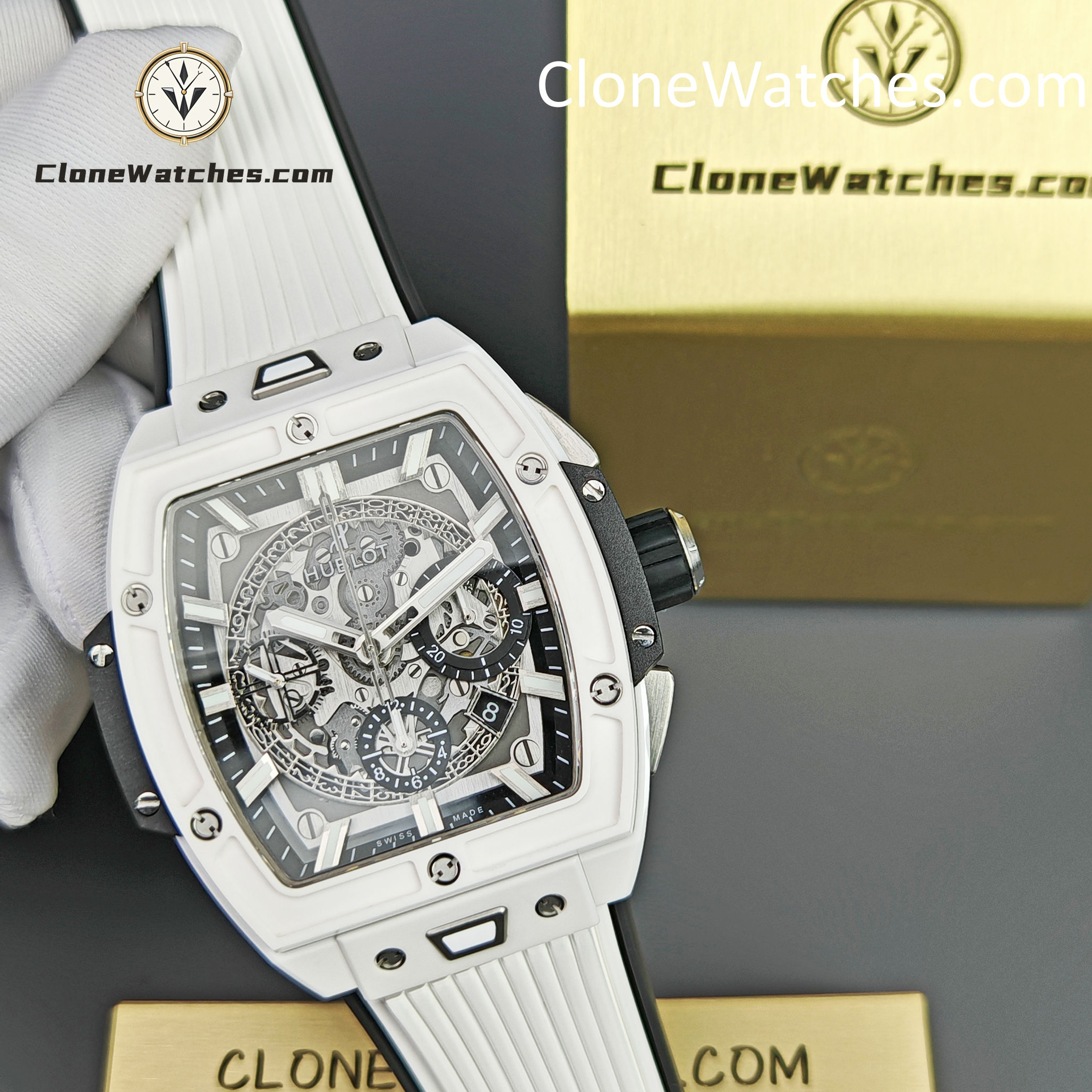 Hublot Super Clone Watches 1:1 Spirit of Big Bang White Ceramic 642.HX.0170.RX