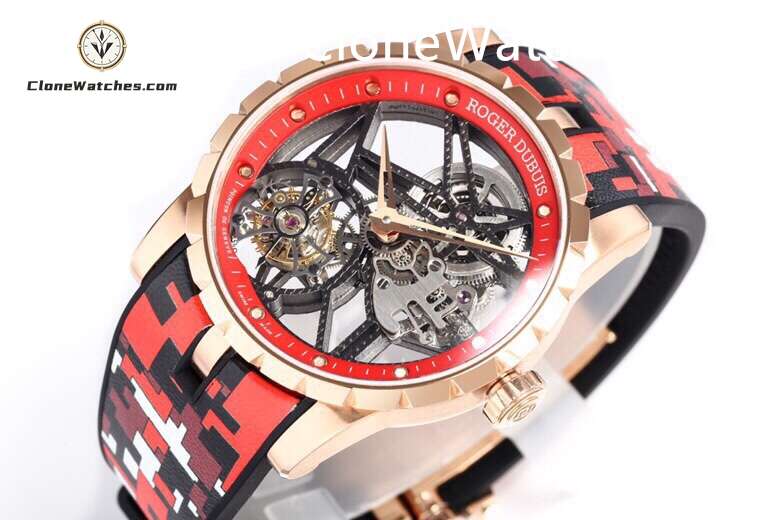 Roger Dubuis Super Clone Watches 1:1 Excalibur Skeleton Tourbillon RDDBEX0938 42MM