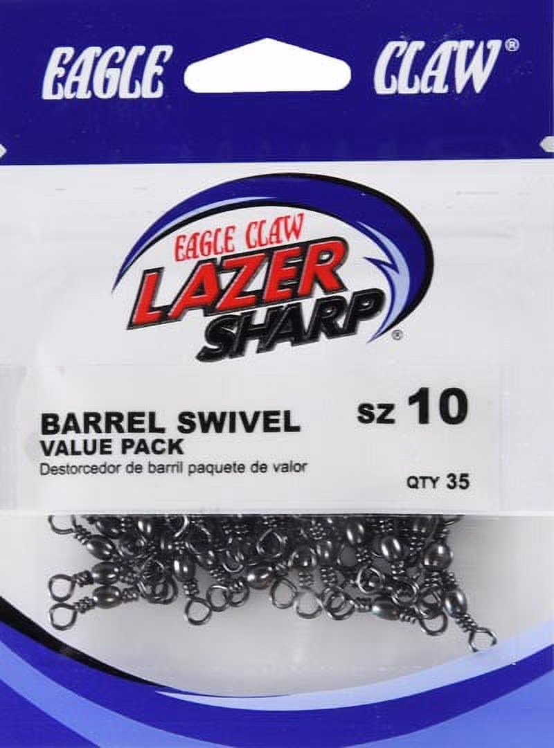 Lazer Sharp Barrel Swivel, Black, Size 10, 35 pack