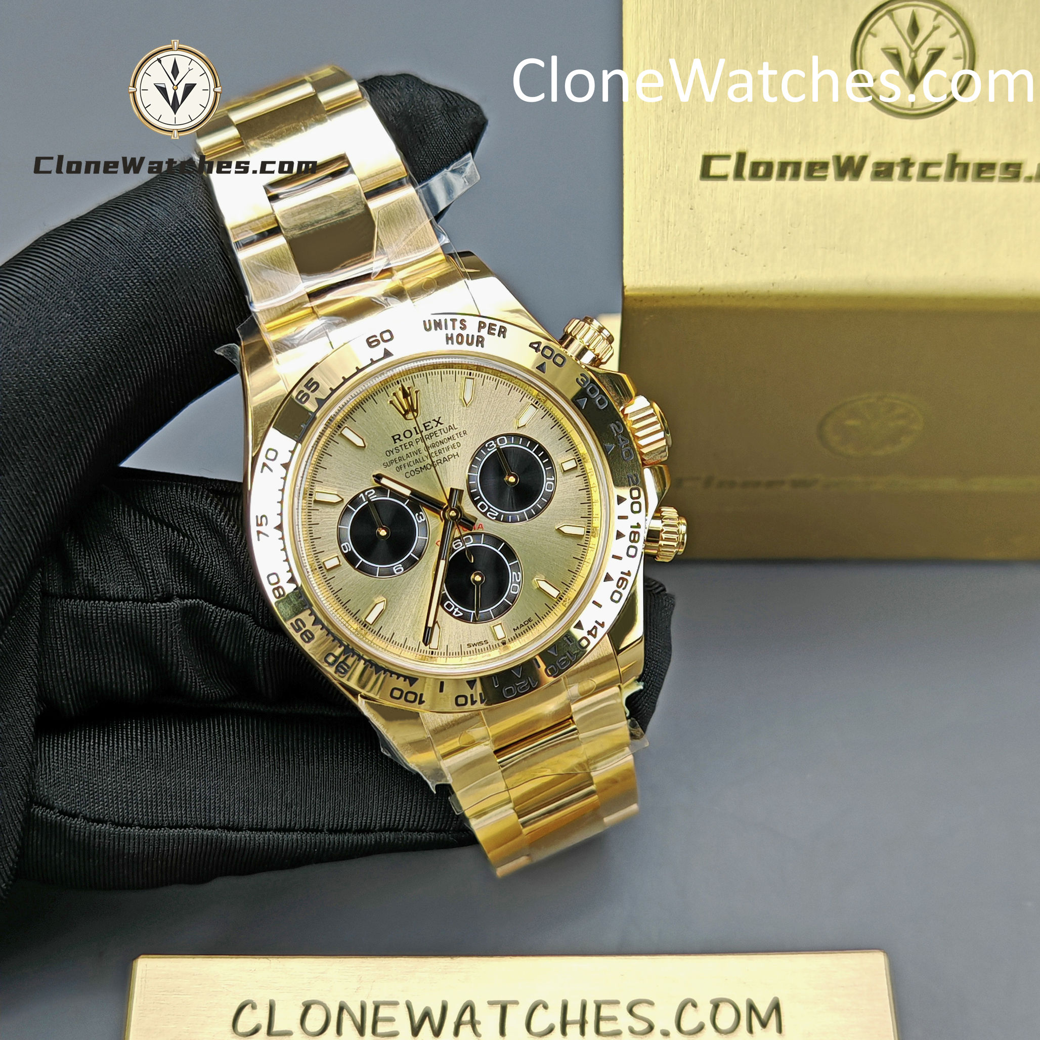 Rolex Super Clone Watches 1:1 Daytona 18K Gold M126508-0006 4131 Movement