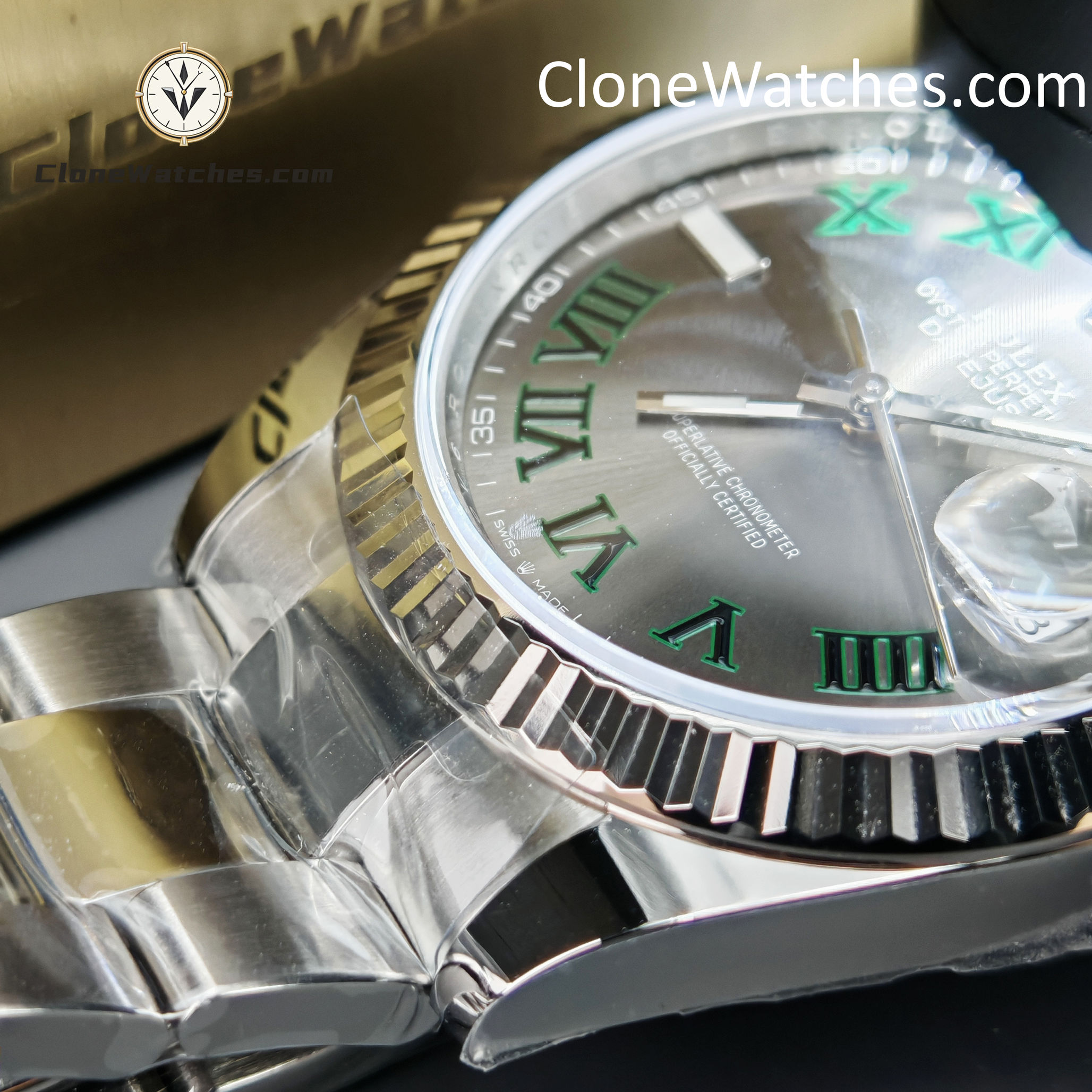 Rolex Super Clone Watches 1:1 DateJust Grey Roman Dial m126334-0021 Oyster 41MM 3235 Movement