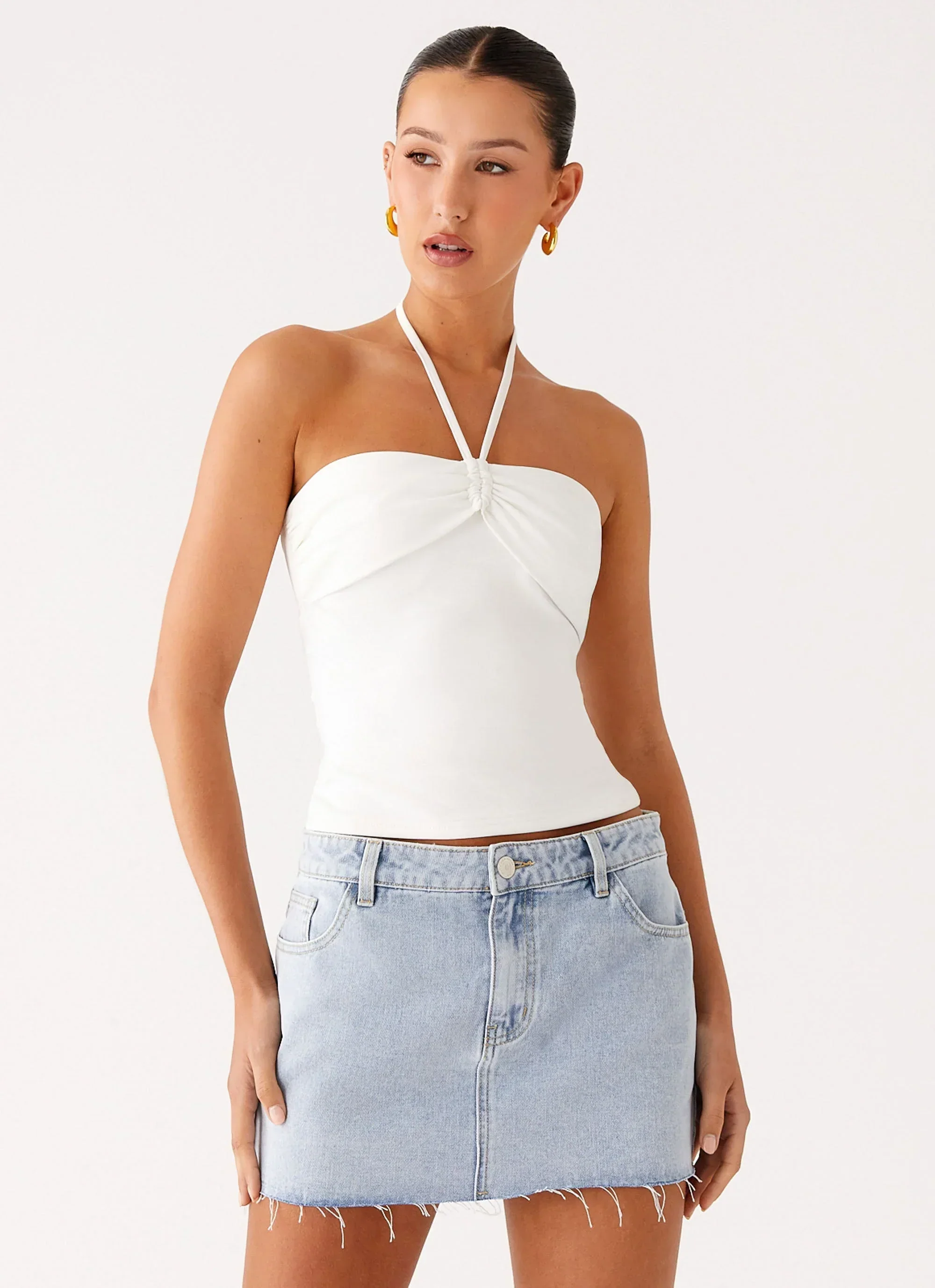 Kamen Low Rise Mini Skirt - Light Denim