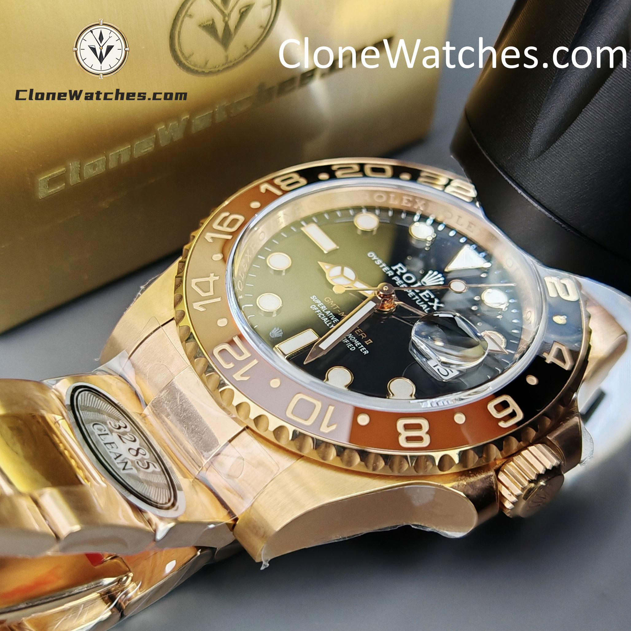 Rolex Super Clone Watches 1:1 Rootbeer GMT Master II M126715chnr Oyster 3285 Movement