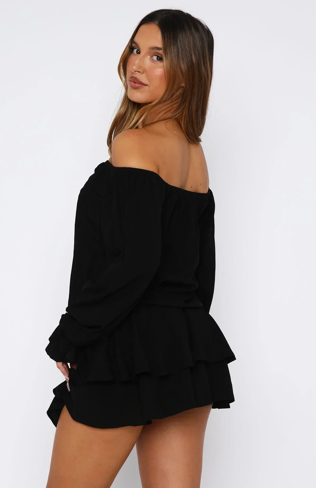 Let Me Long Sleeve Mini Dress Black