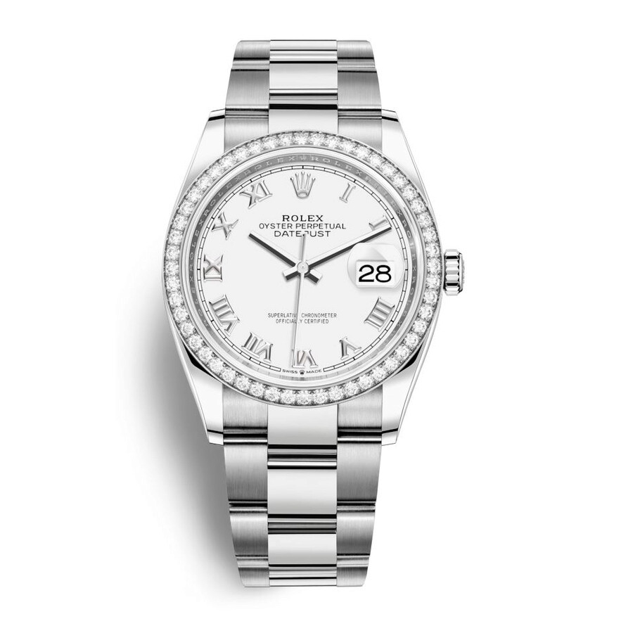 Rolex Datejust 36 White Dial Automatic Unisex Oyster Watch 126284WRO（Lifetime free warranty+90-days replacement service & Refund!.）