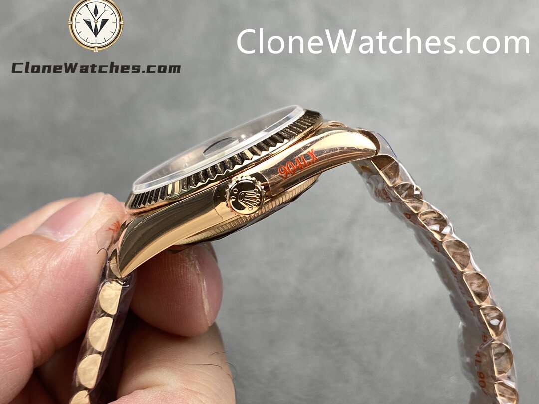 Rolex Super Clone Watches 1:1 Day Date Rose Gold Gradient Brown Dial 36mm m128235-0037 3255 Movement