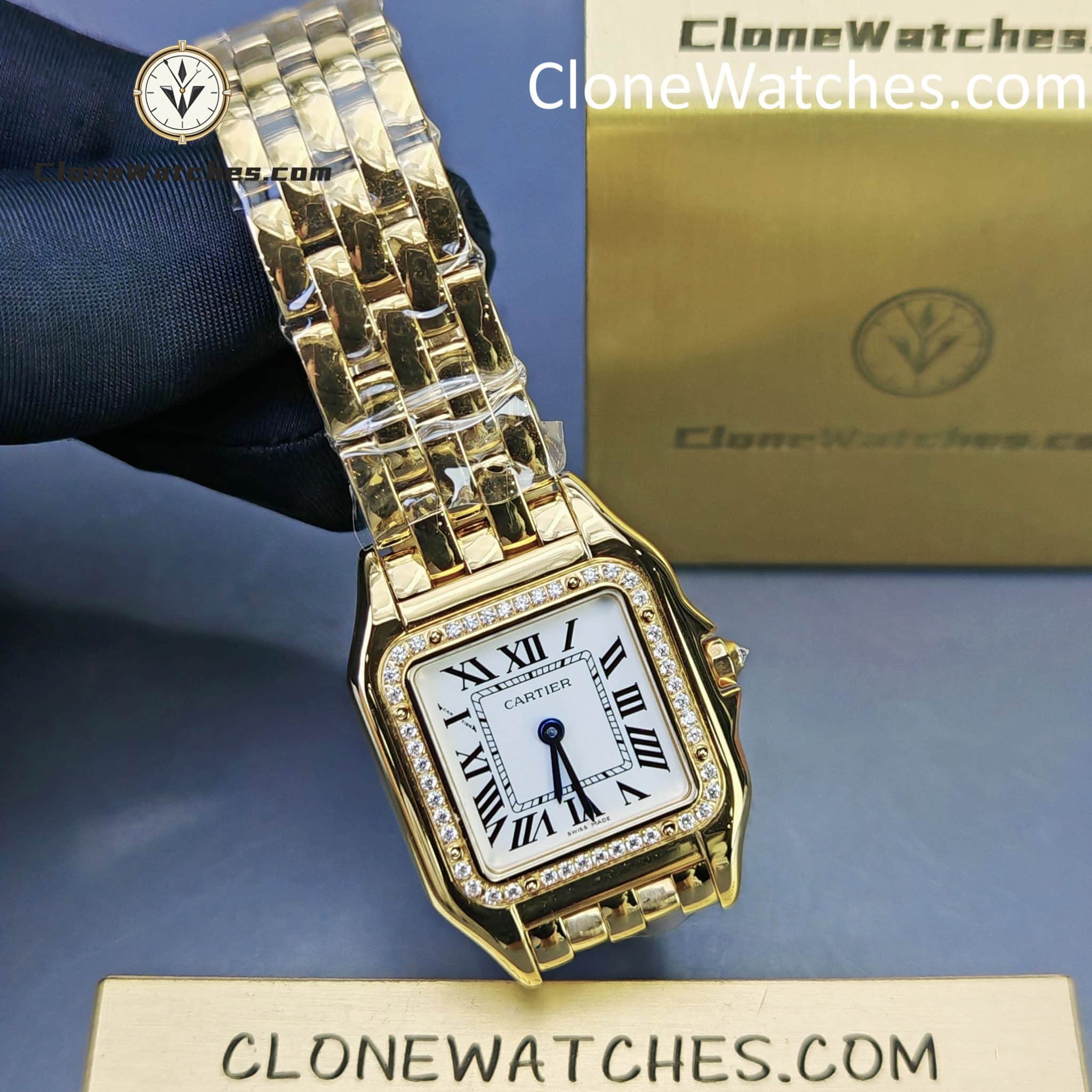 Cartier Super Clone Watches 1:1 PANTHÈRE DE CARTIER White Dial 27mm x36mm WJPN0085