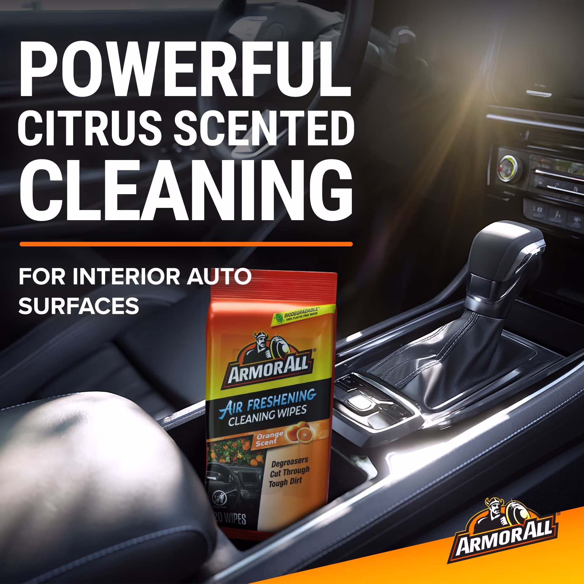 Armor All Interior Car Air Freshening Wipes in Orange Scent, 20 Count