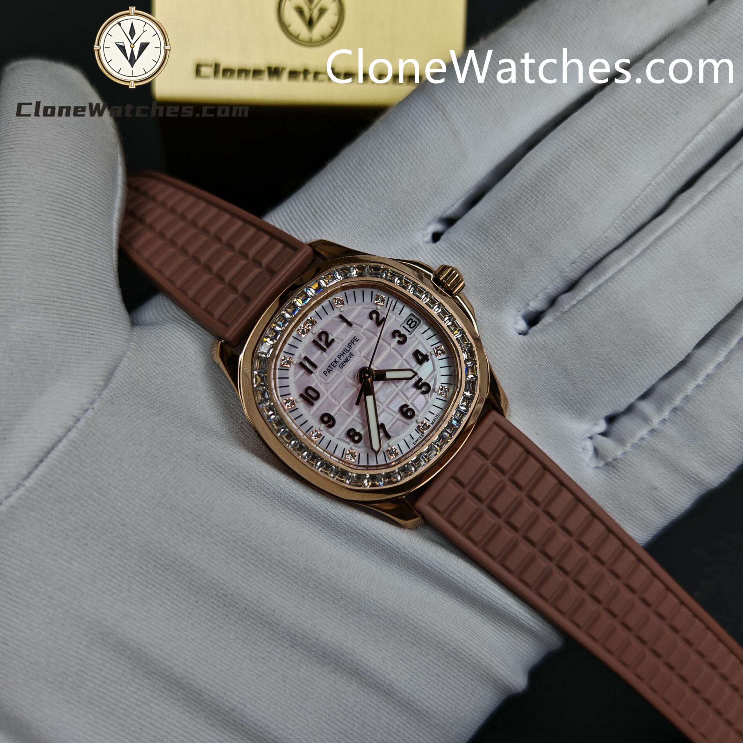 Patek Philippe Super Clone Watches 1:1 Aquanaut 5072R-001 Rose Gold 35.6 mm