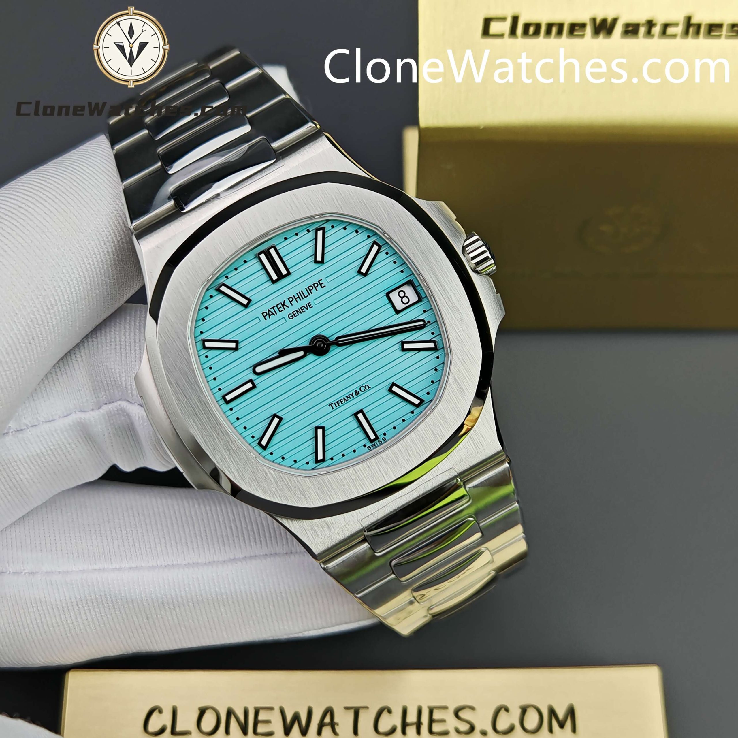 Patek Philippe Super Clone Watches 1:1 Nautilus 5711 Tiffany & Co Blue Dial