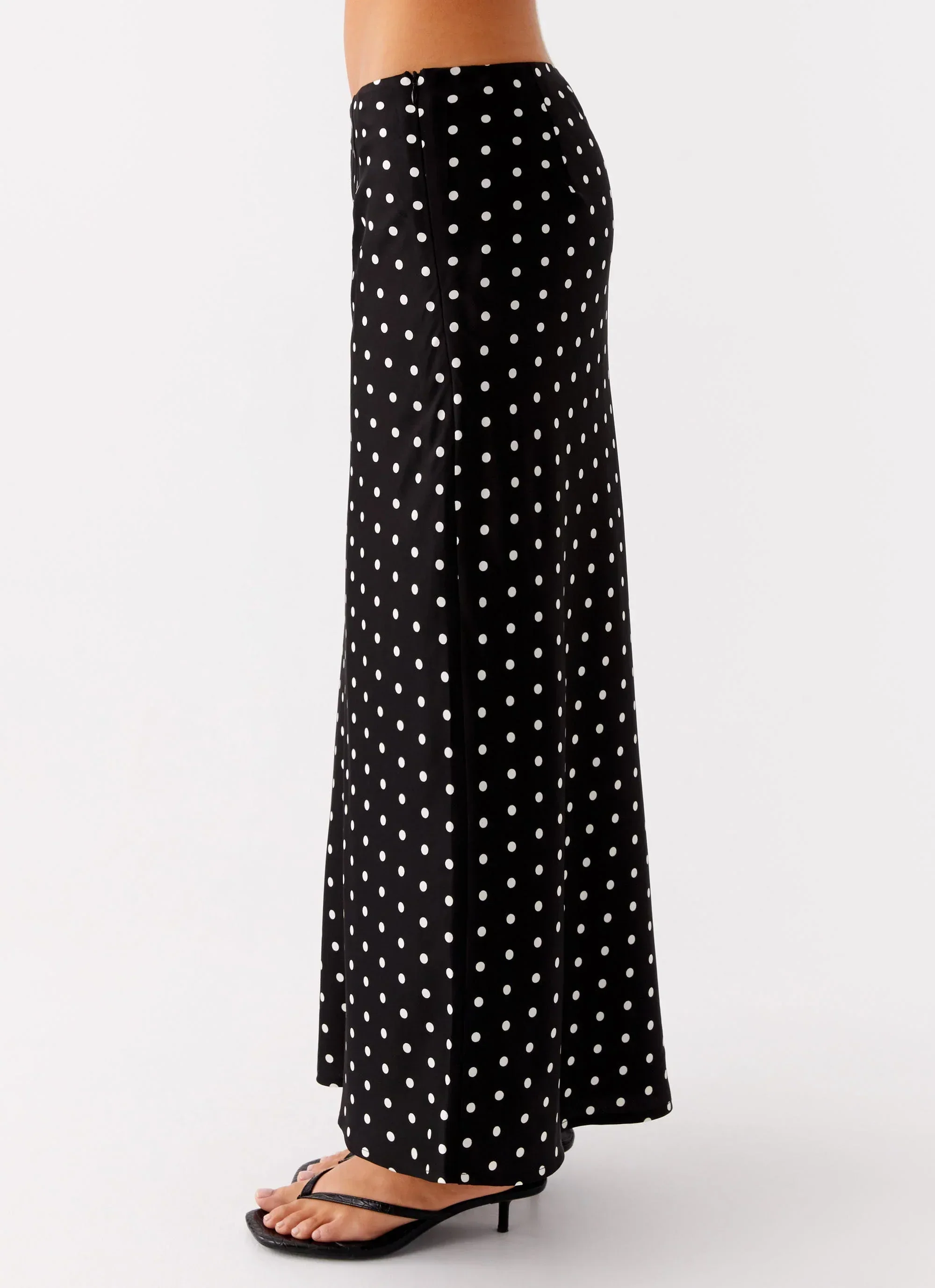 Breanne Midi Skirt - Black Polka Dot