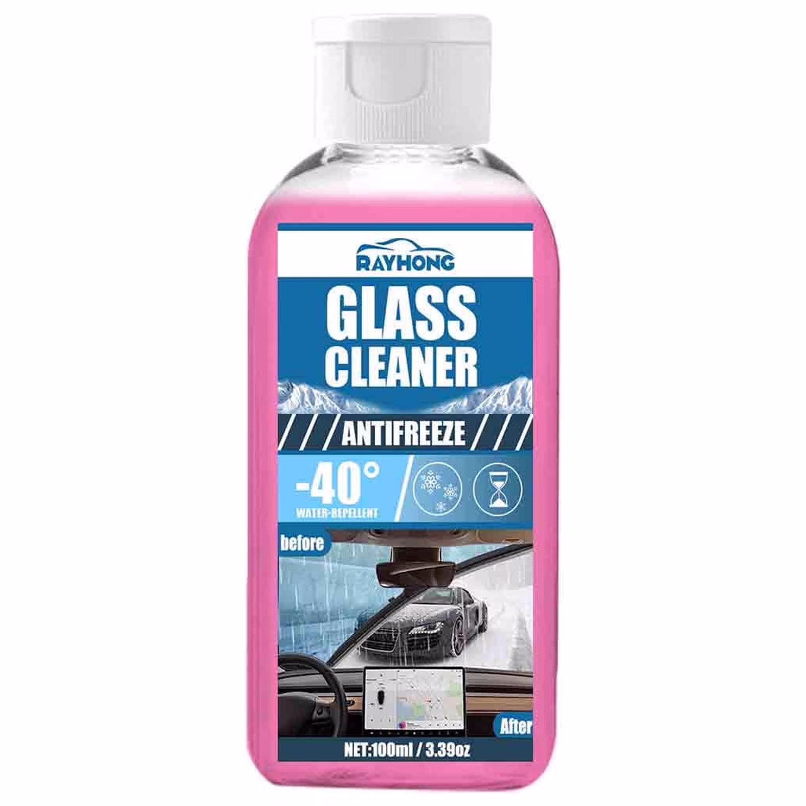 Kumdkd Car Antifreeze Spray 100ml - Fast Melting Glass Water for Windshields & Mirrors (Winter Ready, -30°F Protection)