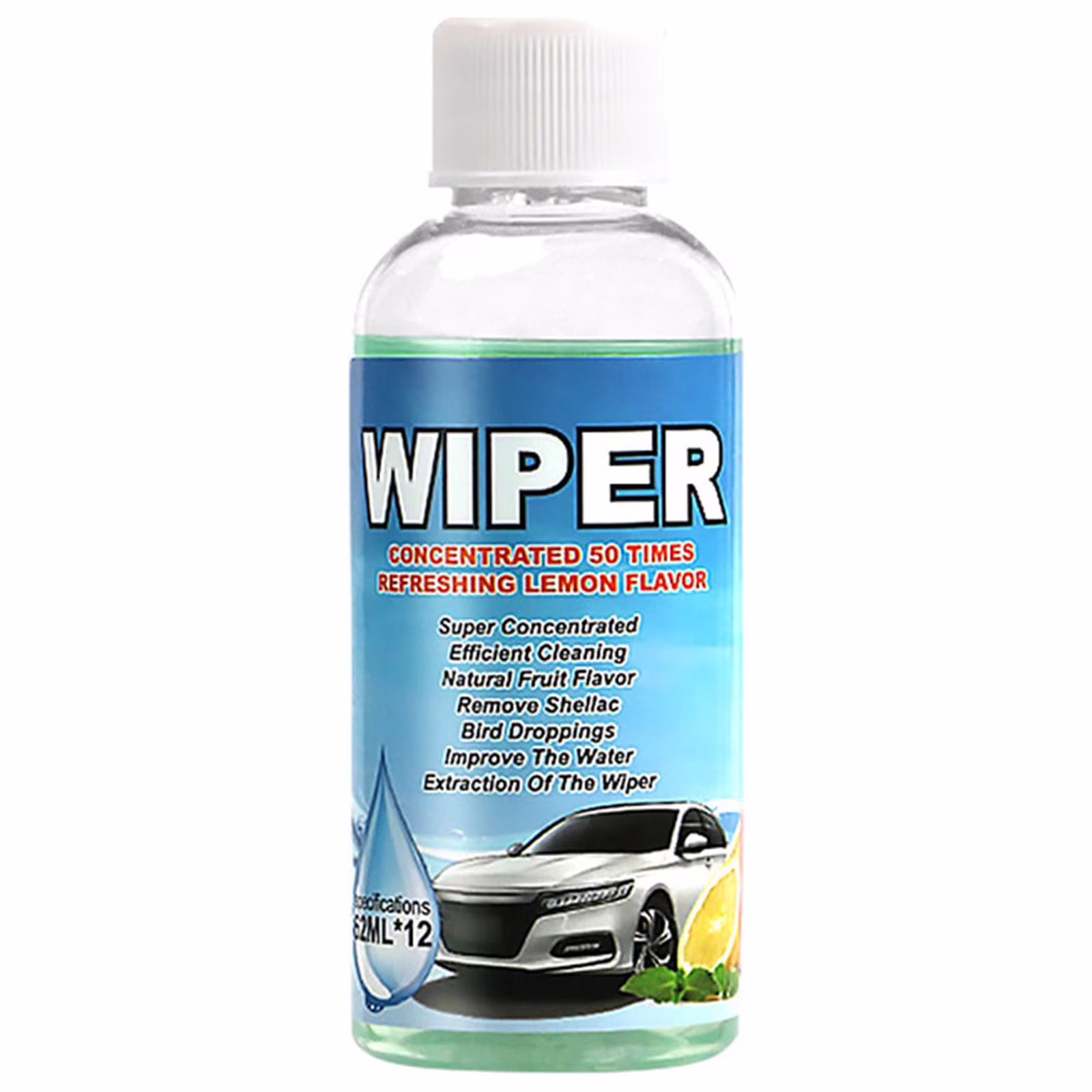 JZCHUNTOY Car Glass Cleaning Water 1 Pack 2.1 Oz, Powerful Decontamination Streak Free Cleaning Fluid, Windshield Washer Liquid for Removing Dirt Stains Rain Marks On Car Glass