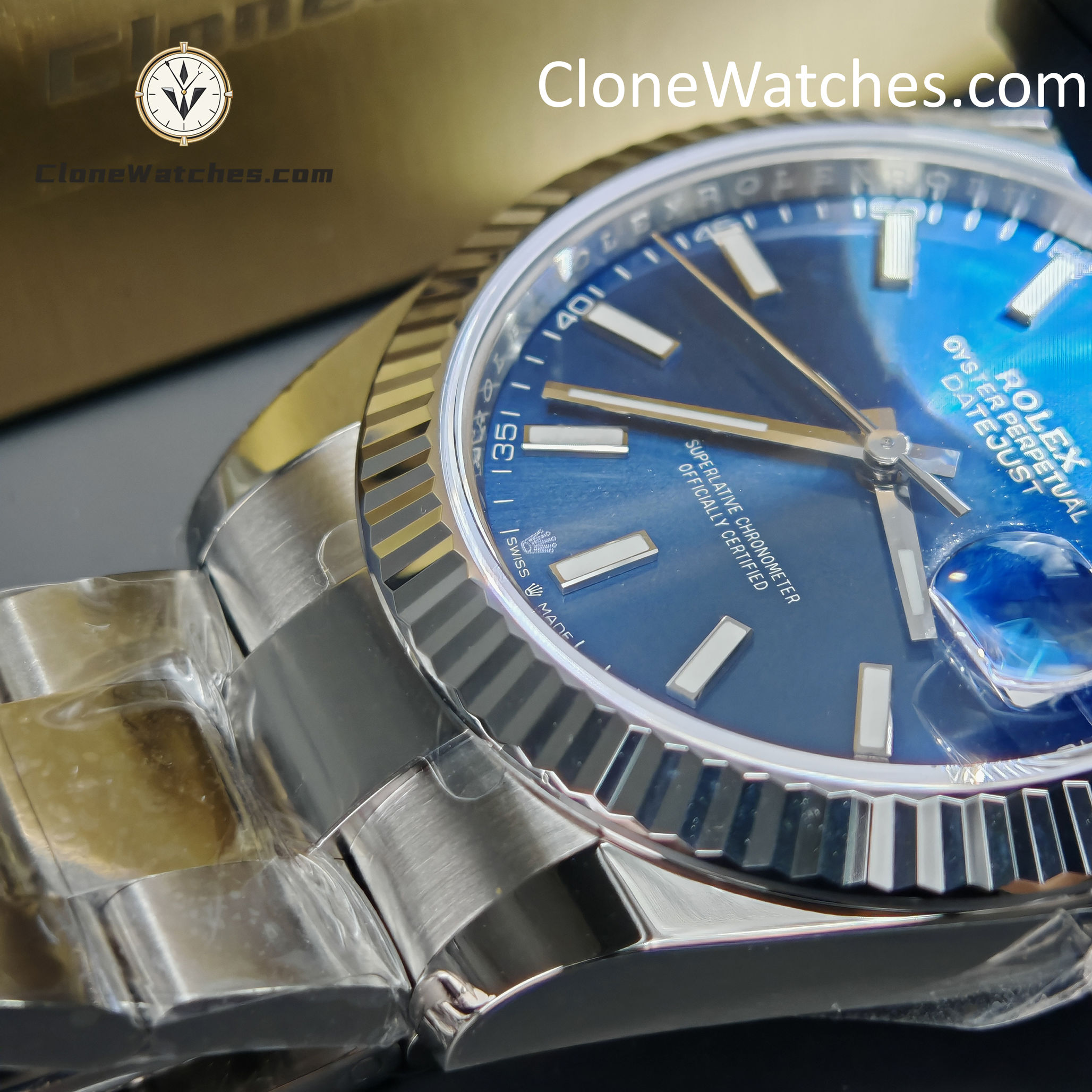 Rolex Super Clone Watches 1:1 DateJust Blue Dial m126334-0001 Oyster 41MM 3235 Movement