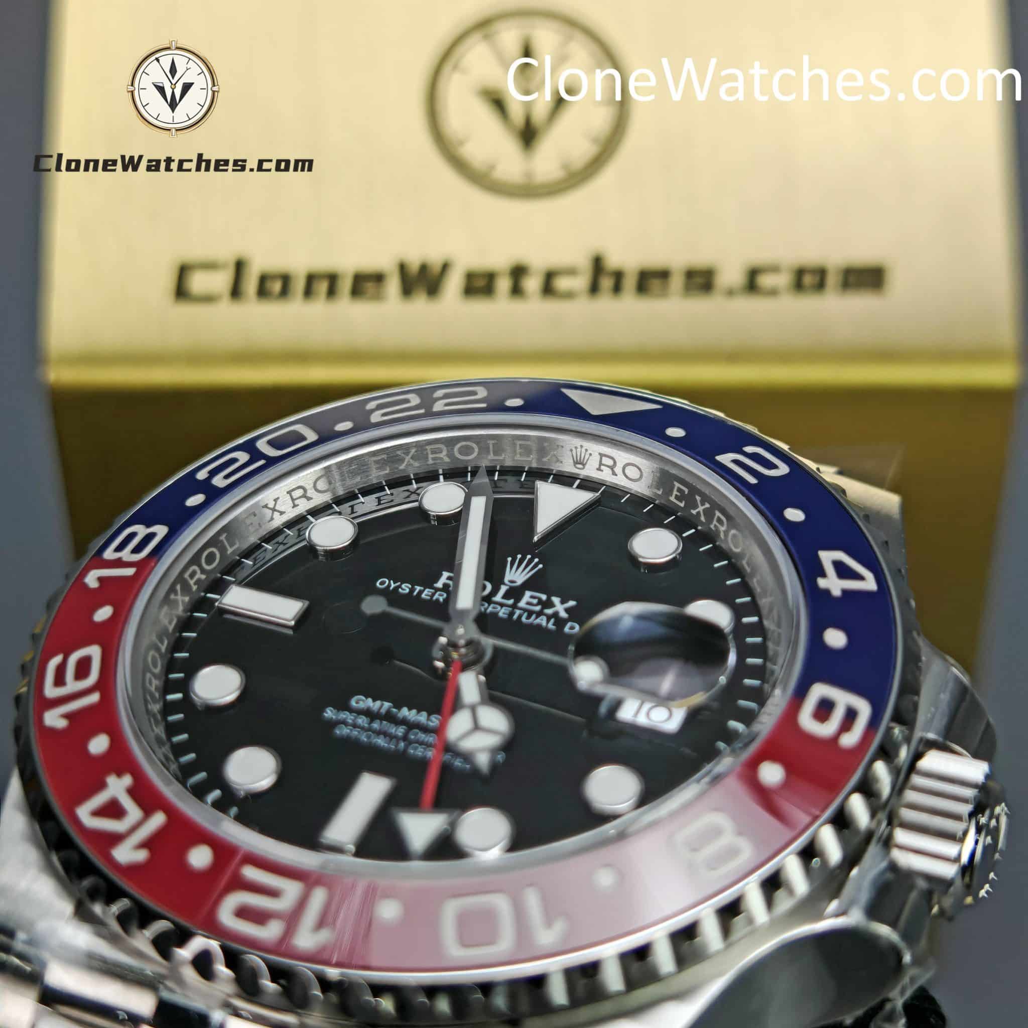 Rolex Super Clone Watches 1:1 Pepsi GMT Master II M126710blro Jubilee 3285 Movement