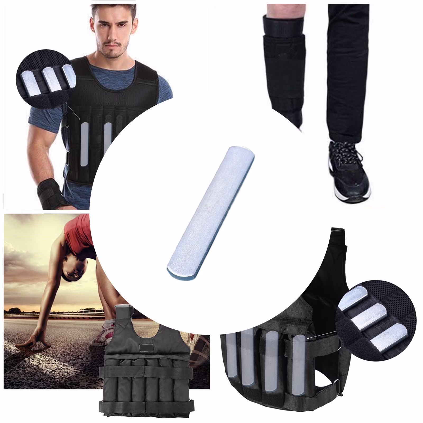 Weighted Vest Steel Weights, Electroplated Metal Weight Bars, Replacement Weight Plates for Workout Vests, Durable Rounded Edge Weight Strips for Fitness Training
