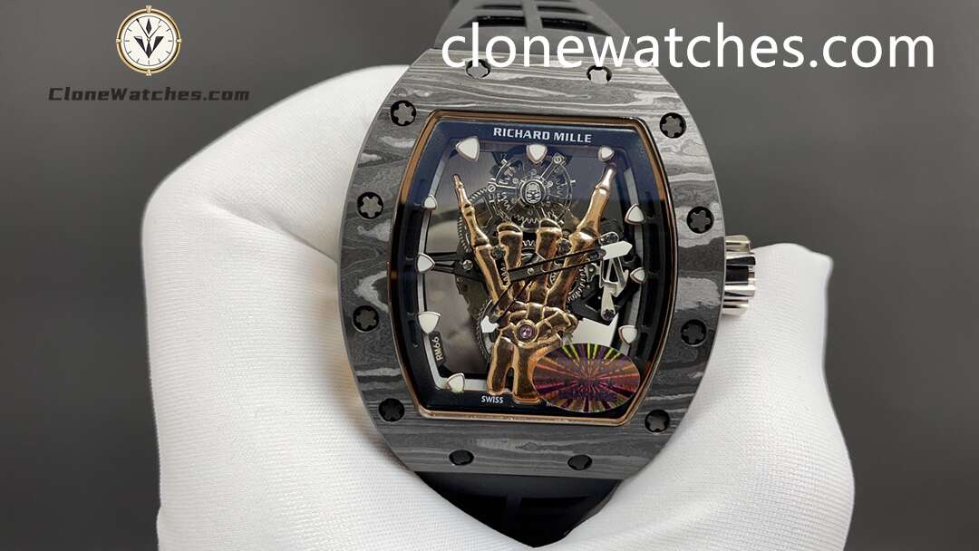 Richard Mille Super Clone Watches 1:1 RM 66 Freedom Proclaimed Tourbillon Black Strap
