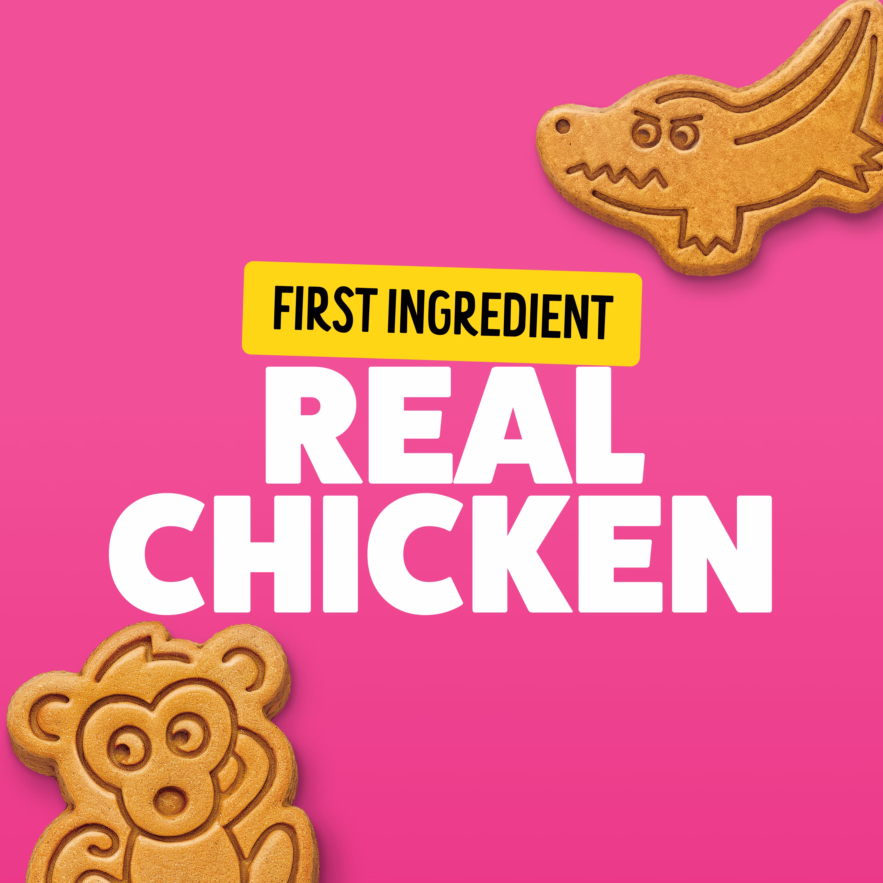 BONKERS Soft & Meaty Dog Treats Made with Real Chicken, Zoo Animal Shapes, 5.6 oz Bag
