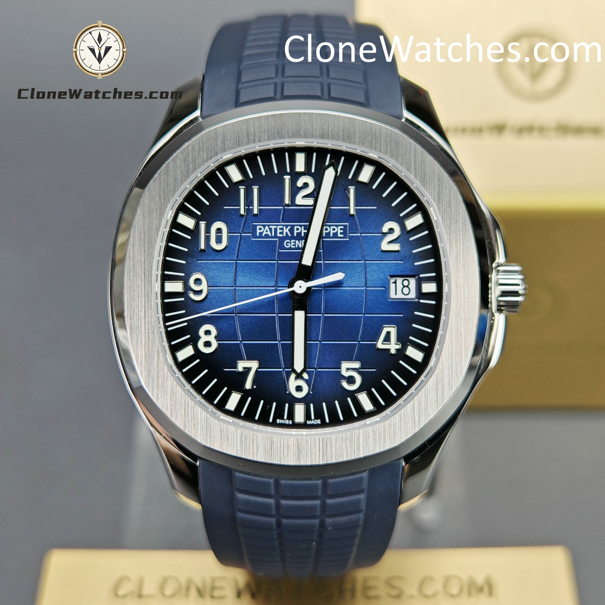 Patek Philippe Super Clone Watches 1:1 Aquanaut 5168G-001 Jumbo Blue 42 mm