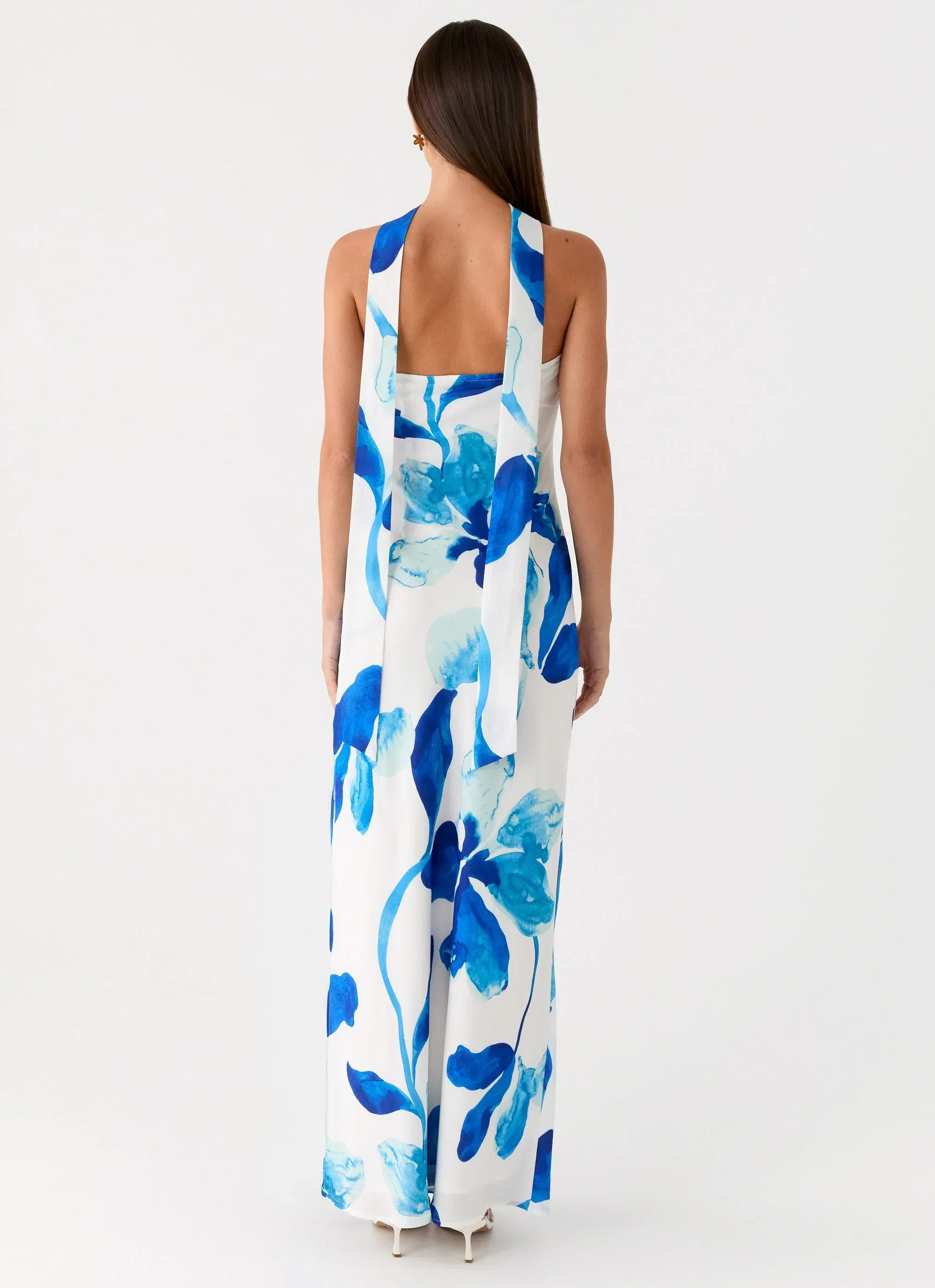 Ashelle Chiffon Maxi Dress - Cerulean Bloom