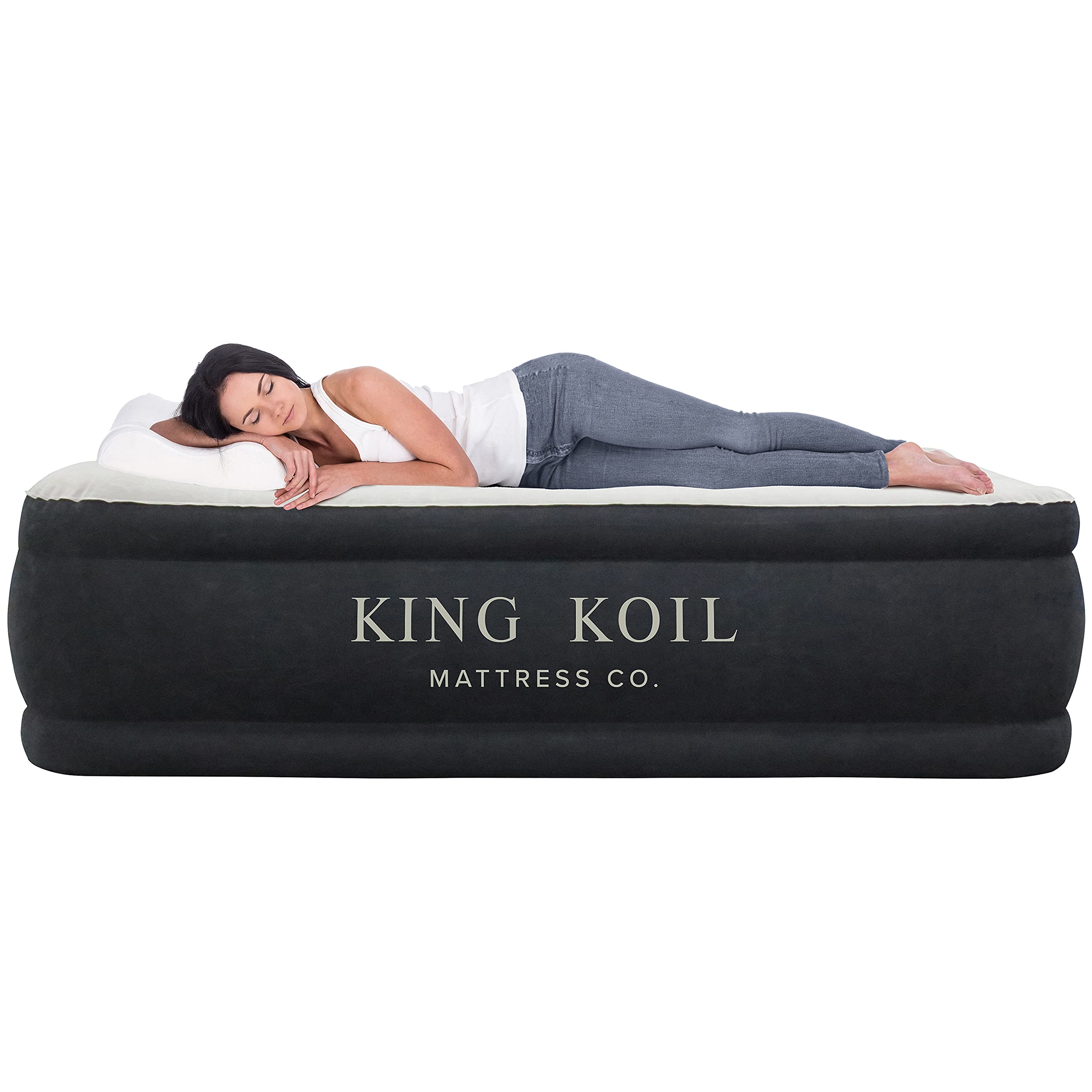 King Koil Pillow Top Plush Queen Air Mattress With Pump