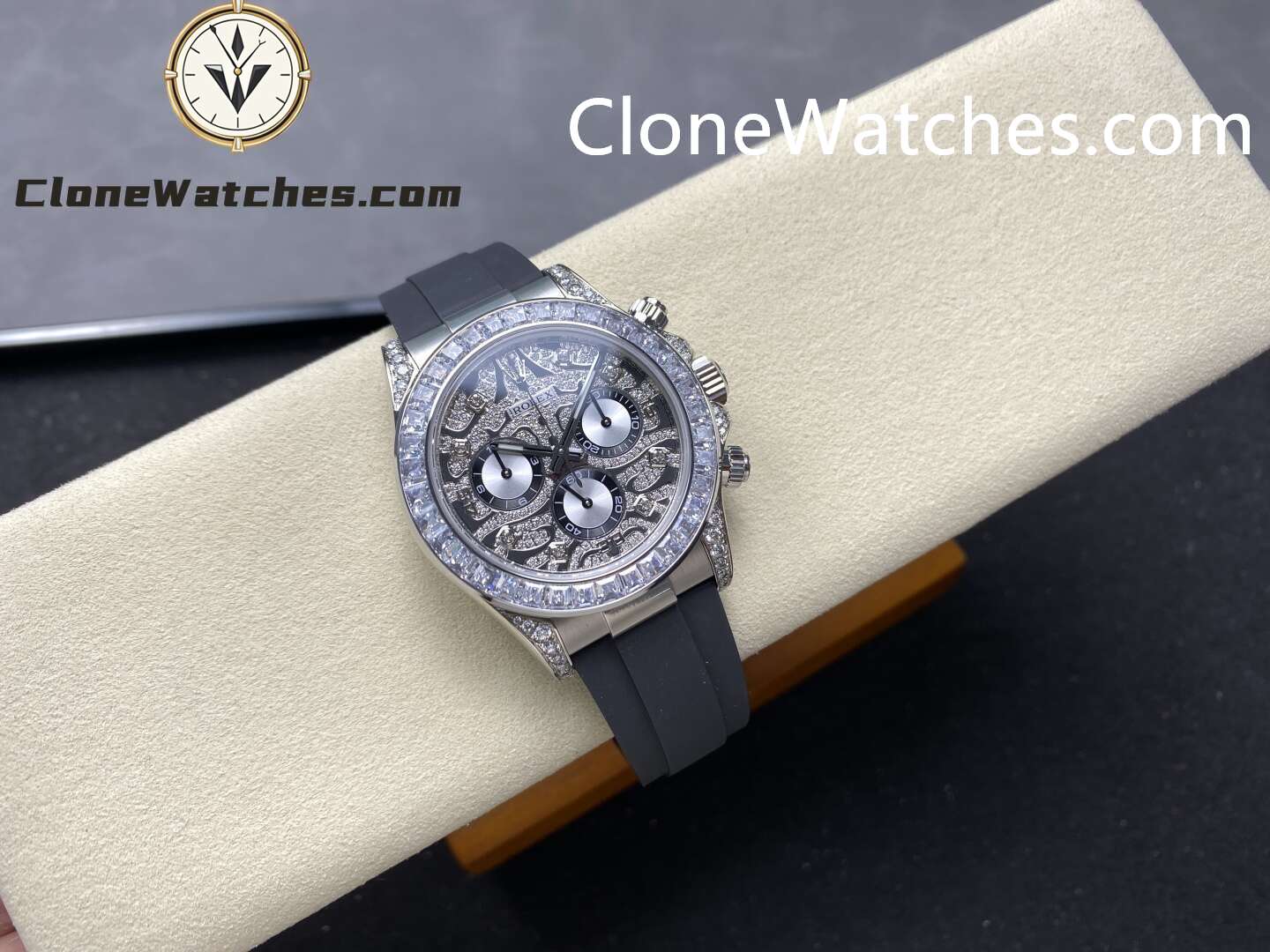 Rolex Super Clone Watches 1:1 Daytona 116589TBR Eye of the Tiger Diamonds Dial 4130 Movement