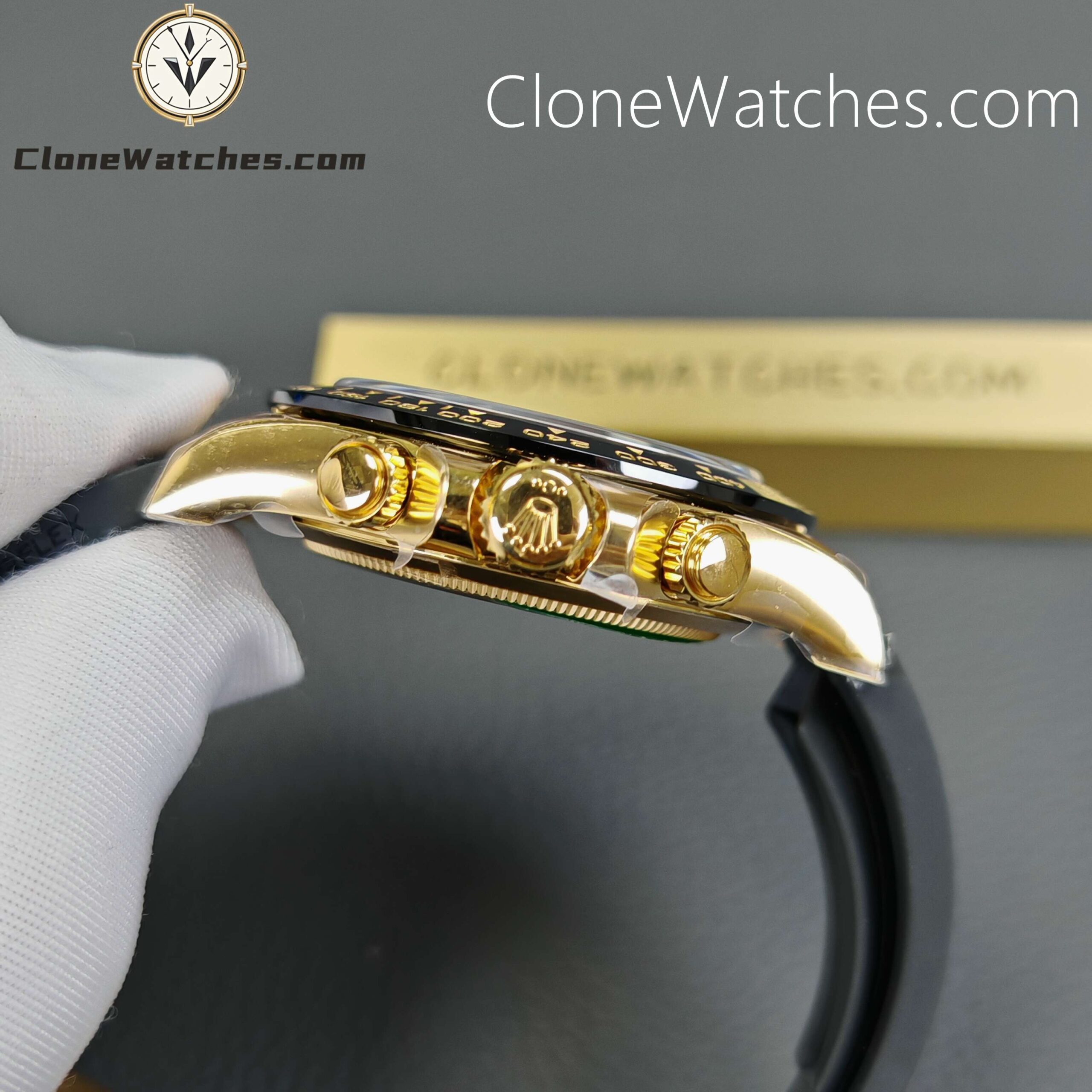 Rolex Super Clone Watches 1:1 Daytona 18K Gold Black Diamond Dial m116518ln-0078 4130 Movement