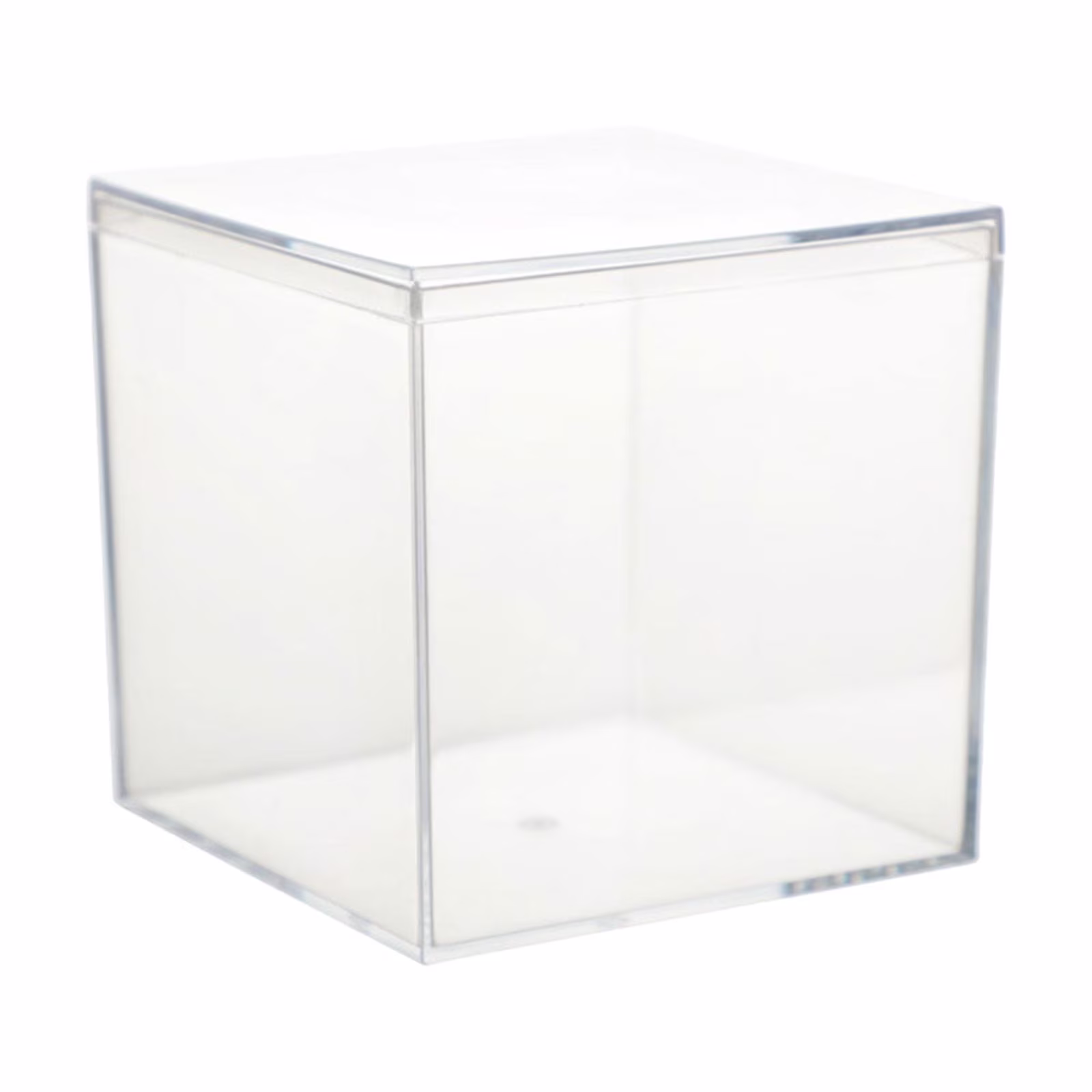 Zmeidao Plastic Small Box with Lids, Square Storage Cubes Transparent Candy Container for Cosmetics, Makeup, Jewelry, Party Favor